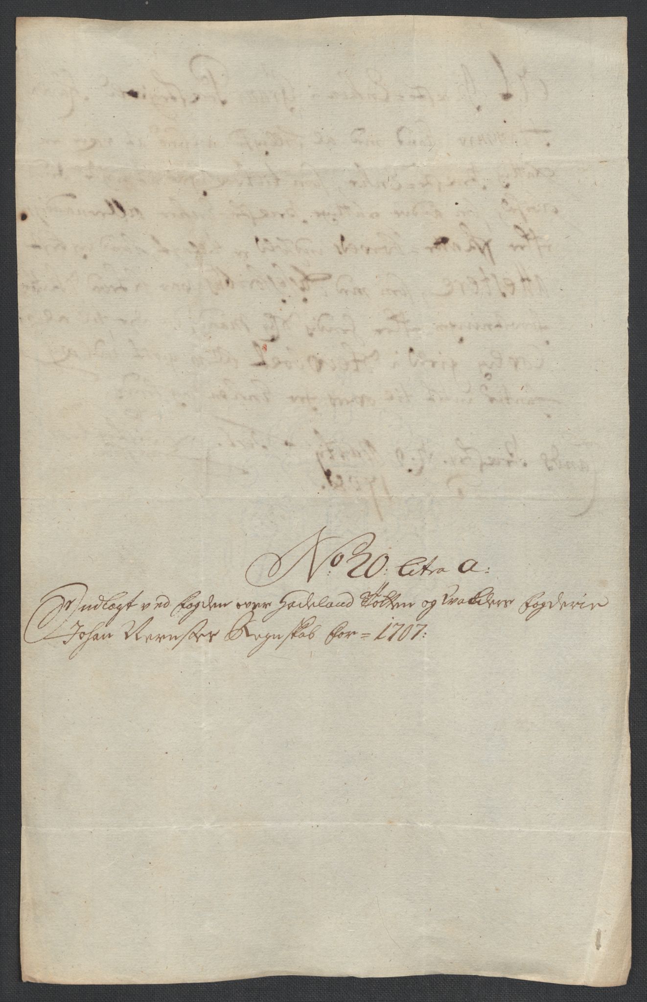 Rentekammeret inntil 1814, Reviderte regnskaper, Fogderegnskap, AV/RA-EA-4092/R18/L1305: Fogderegnskap Hadeland, Toten og Valdres, 1707-1708, p. 322