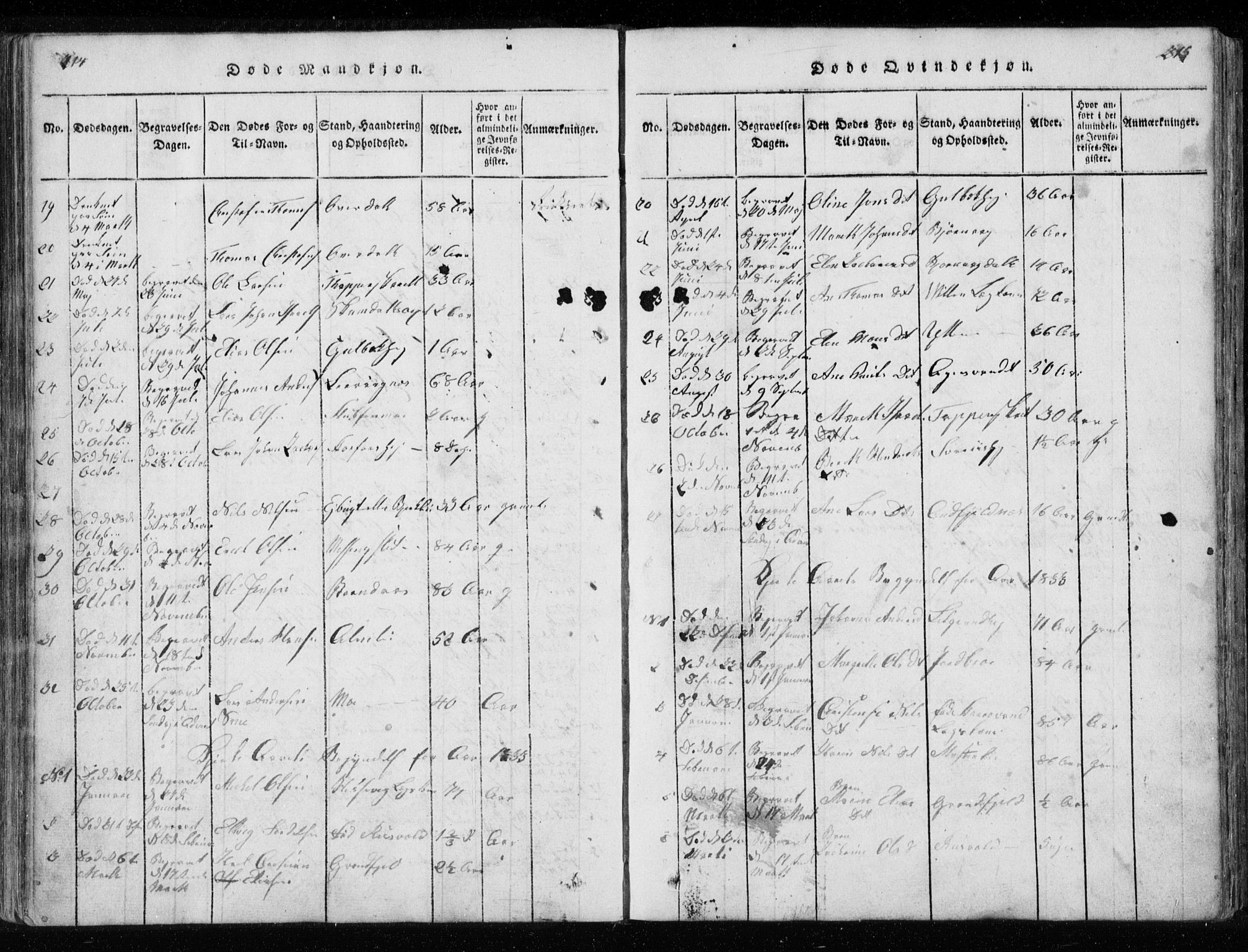 Ministerialprotokoller, klokkerbøker og fødselsregistre - Nordland, SAT/A-1459/827/L0412: Parish register (copy) no. 827C01, 1820-1841, p. 214-215