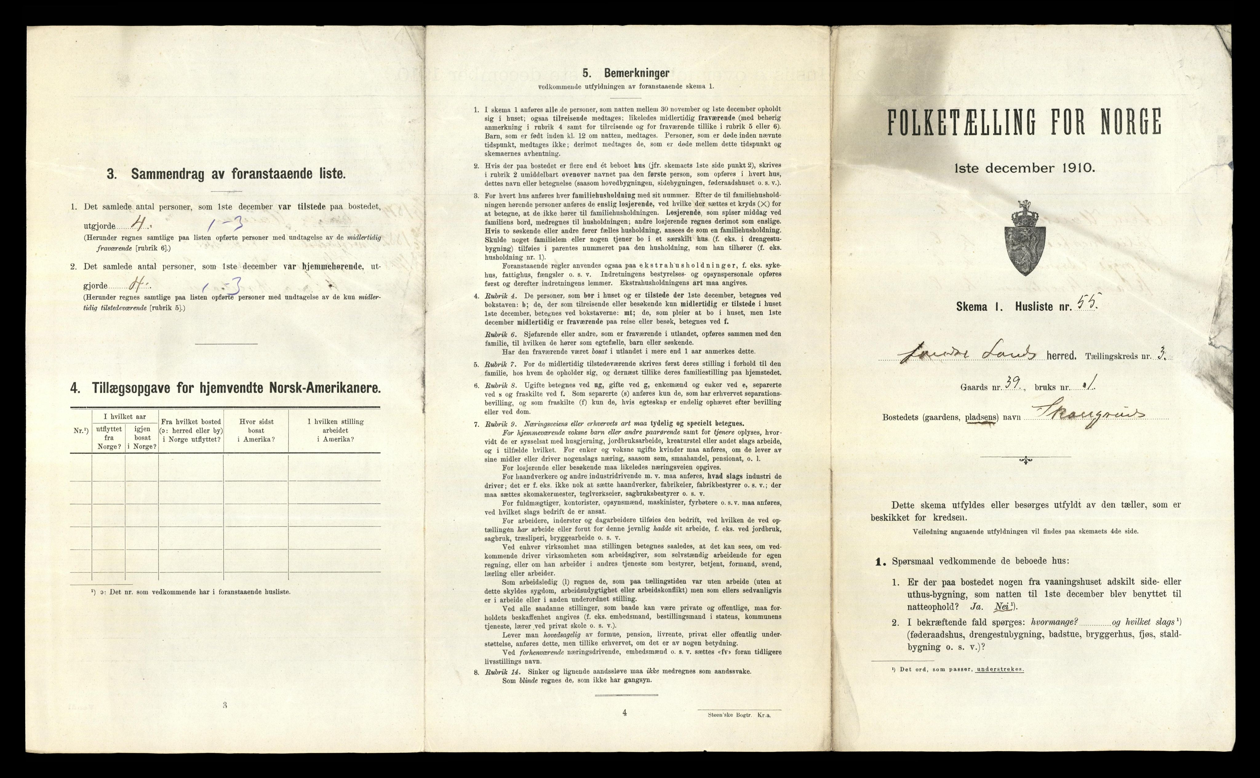 RA, 1910 census for Søndre Land, 1910, p. 854