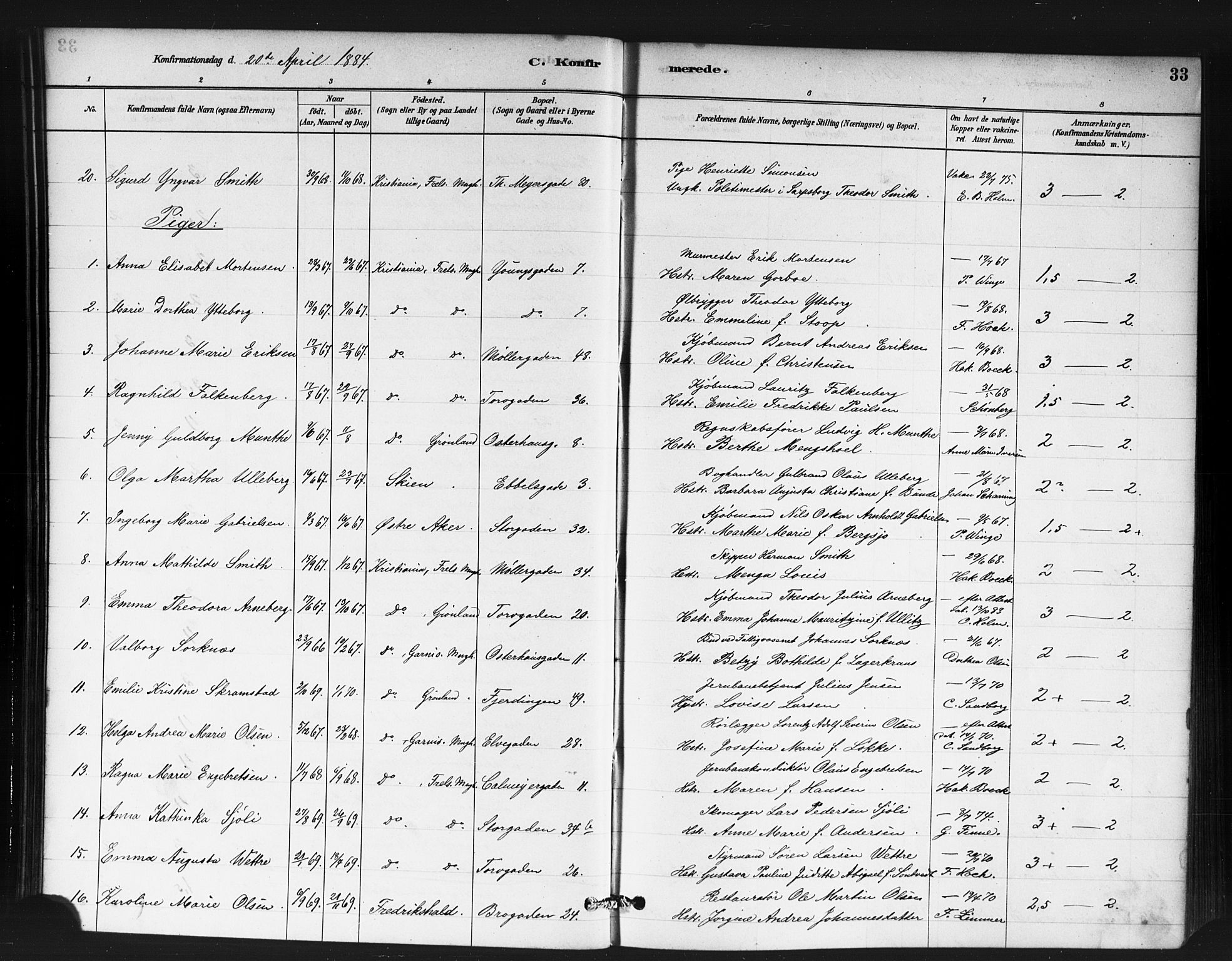 Jakob prestekontor Kirkebøker, SAO/A-10850/F/Fa/L0004: Parish register (official) no. 4, 1880-1894, p. 33