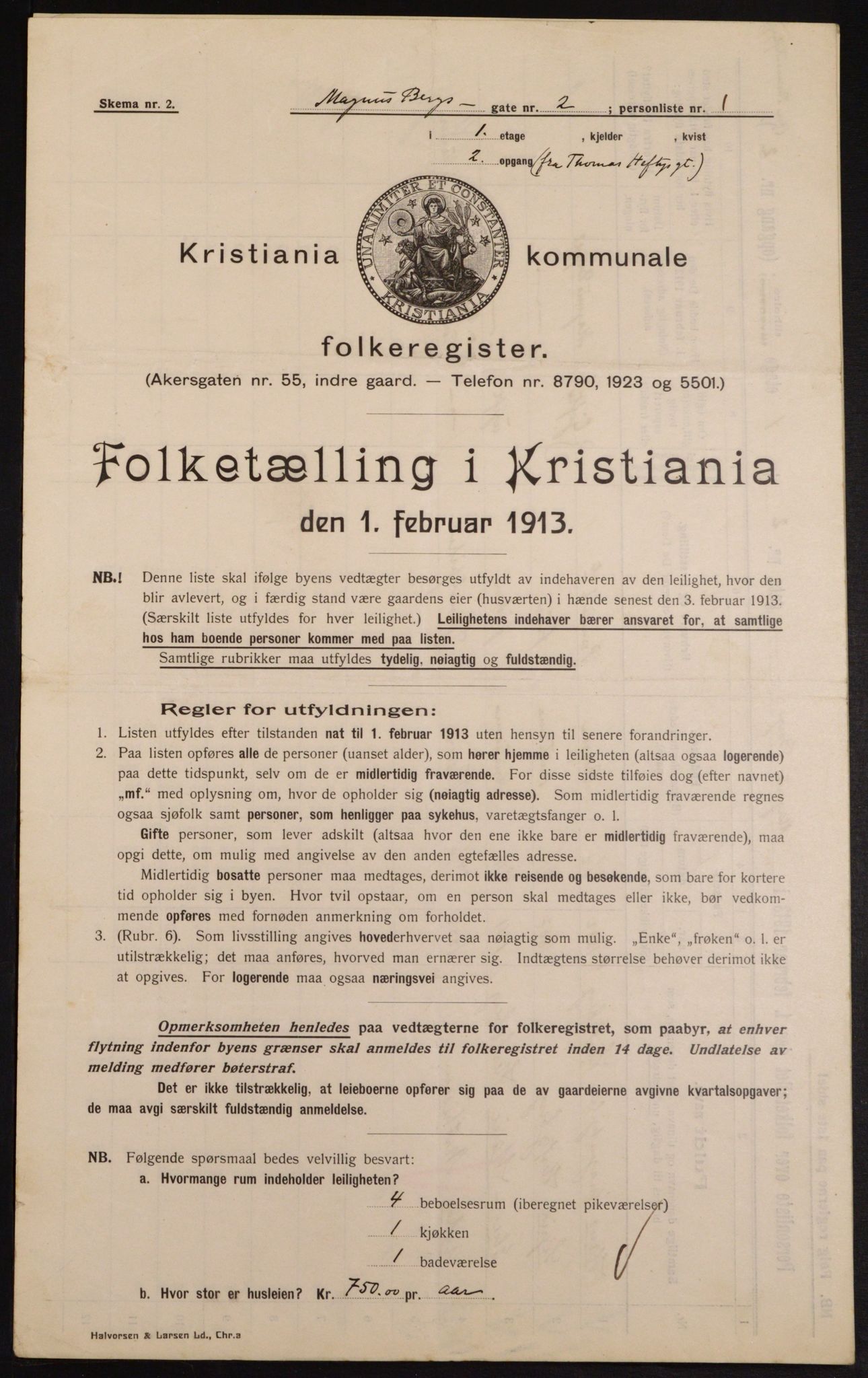 OBA, Municipal Census 1913 for Kristiania, 1913, p. 58870