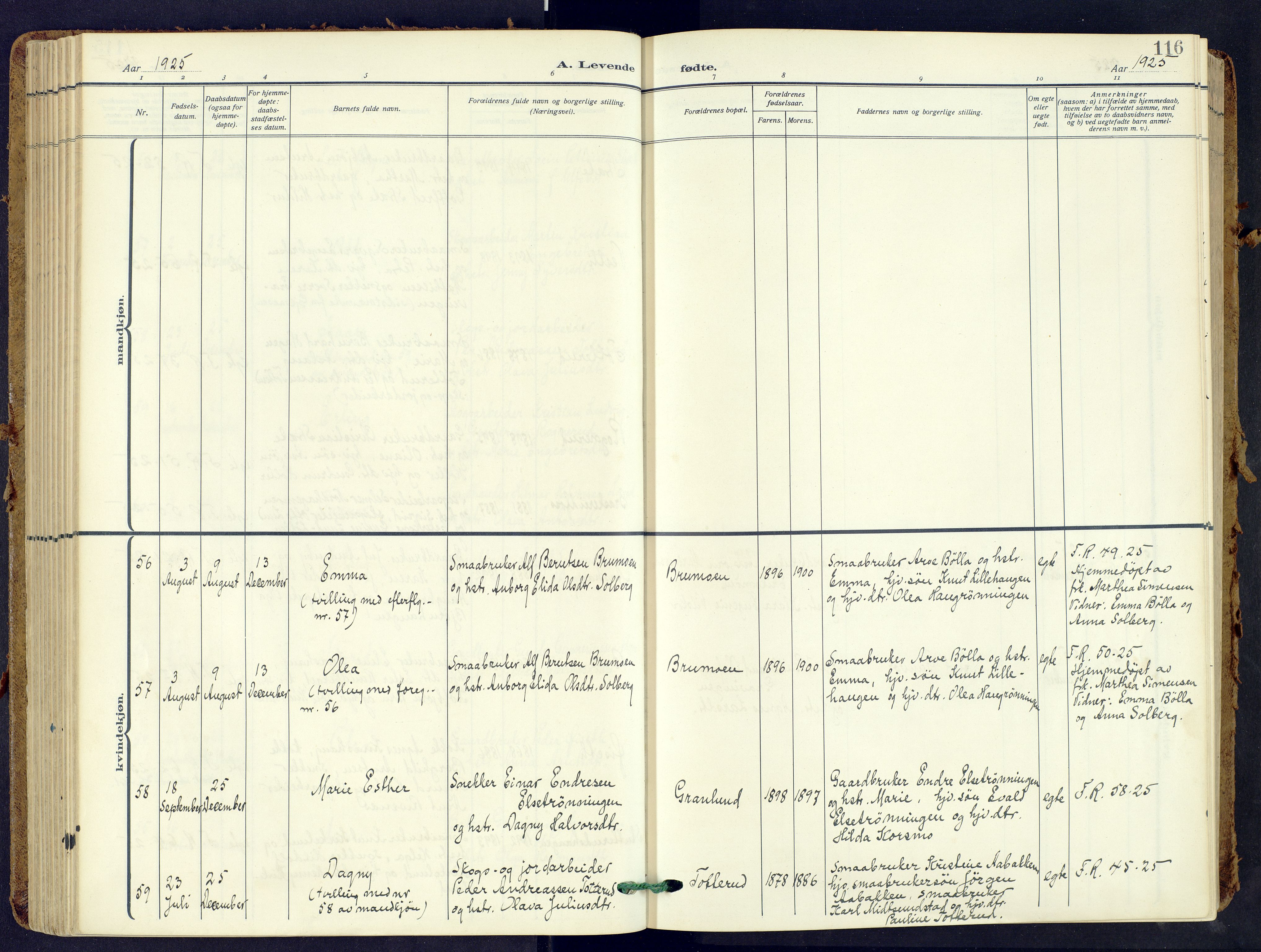 Våler prestekontor, Hedmark, AV/SAH-PREST-040/H/Ha/Haa/L0009: Parish register (official) no. 9, 1912-1940, p. 116