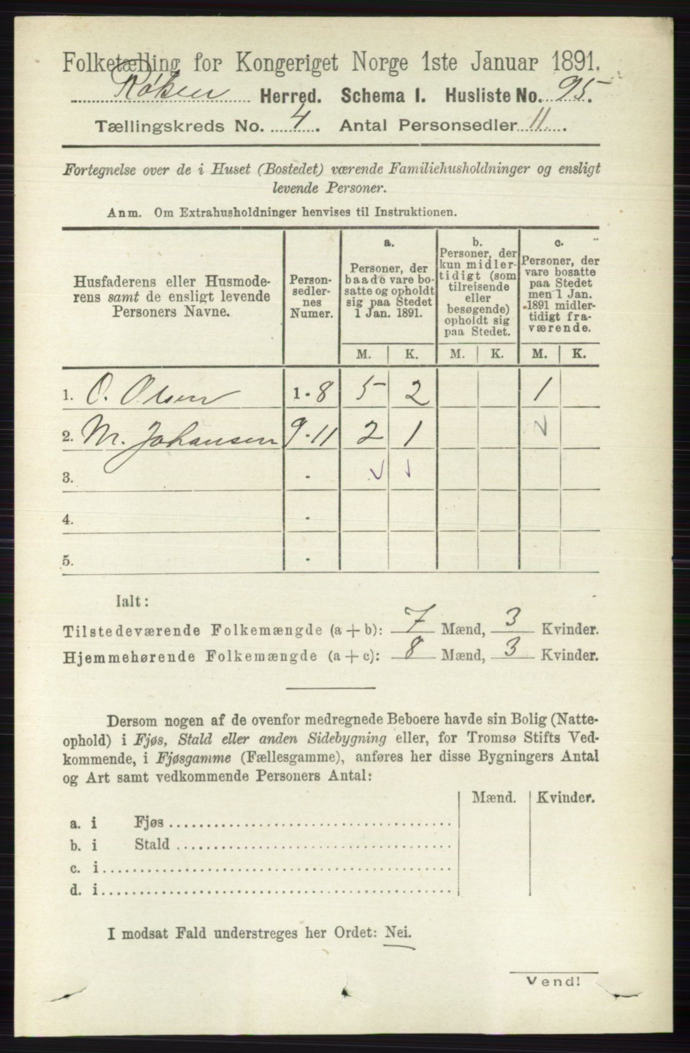 RA, 1891 census for 0627 Røyken, 1891, p. 1830