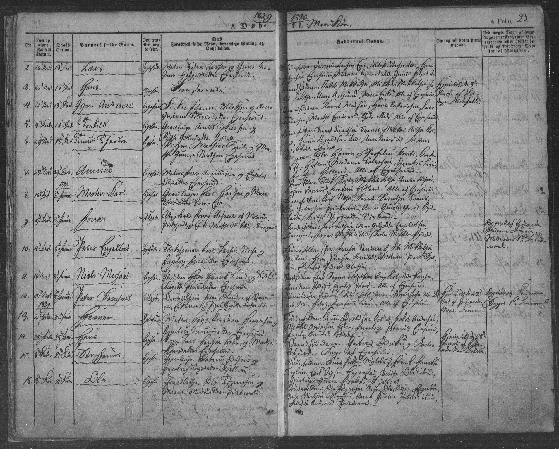 Eigersund sokneprestkontor, SAST/A-101807/S08/L0009: Parish register (official) no. A 9, 1827-1850, p. 23
