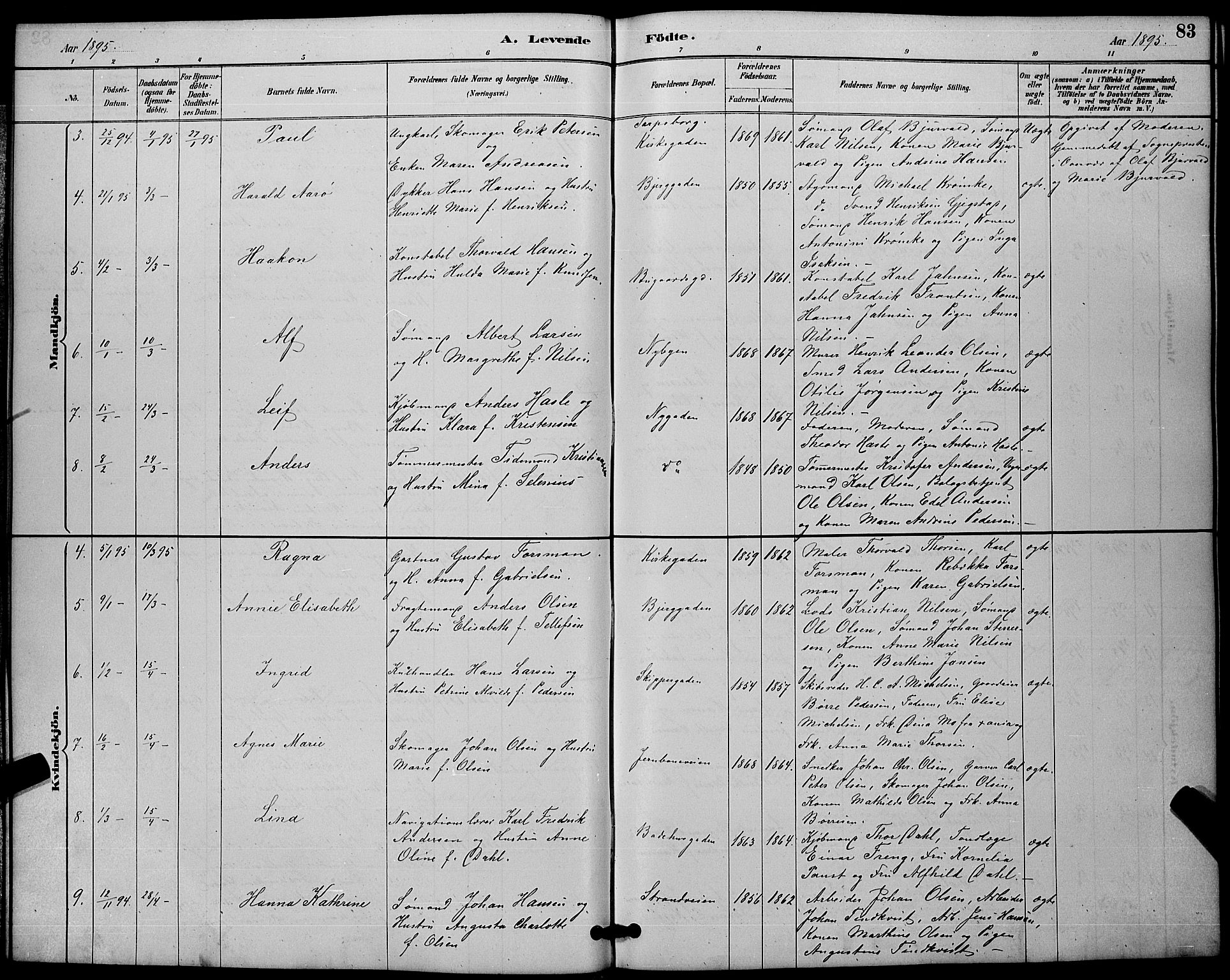 Sandefjord kirkebøker, AV/SAKO-A-315/G/Ga/L0001: Parish register (copy) no. 1, 1885-1903, p. 83