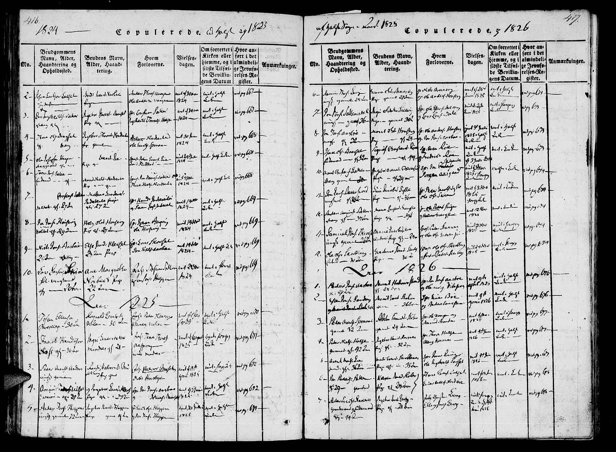 Ministerialprotokoller, klokkerbøker og fødselsregistre - Møre og Romsdal, SAT/A-1454/592/L1023: Parish register (official) no. 592A02, 1820-1830, p. 416-417