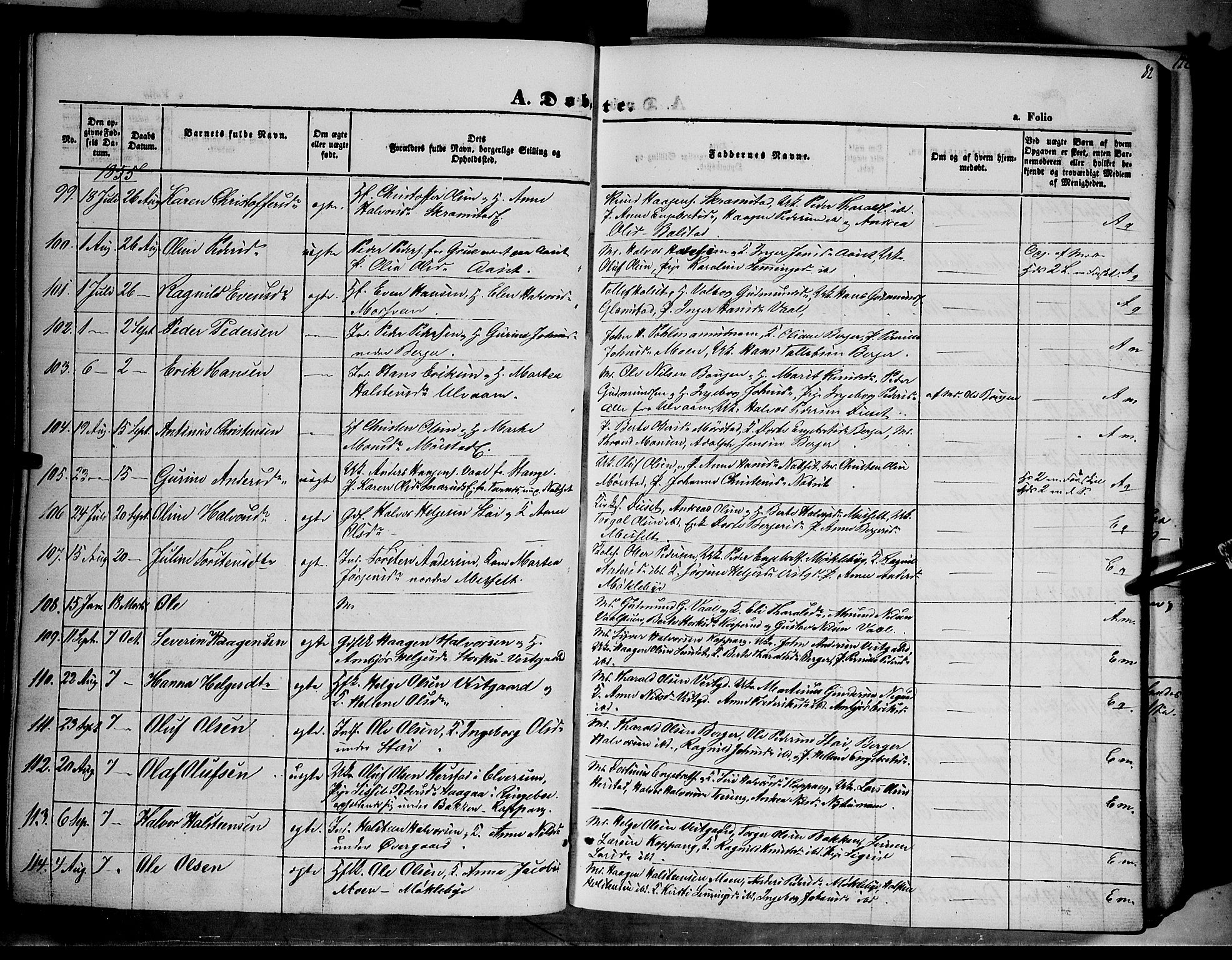 Åmot prestekontor, Hedmark, SAH/PREST-056/H/Ha/Haa/L0006: Parish register (official) no. 6, 1842-1861, p. 82