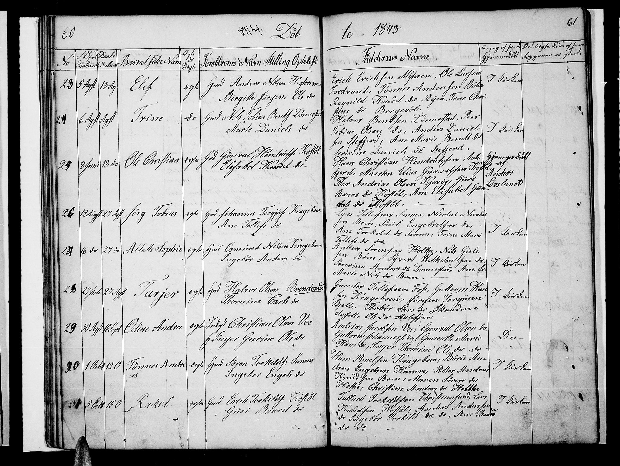 Tveit sokneprestkontor, AV/SAK-1111-0043/F/Fb/L0002: Parish register (copy) no. B 2, 1835-1854, p. 60-61