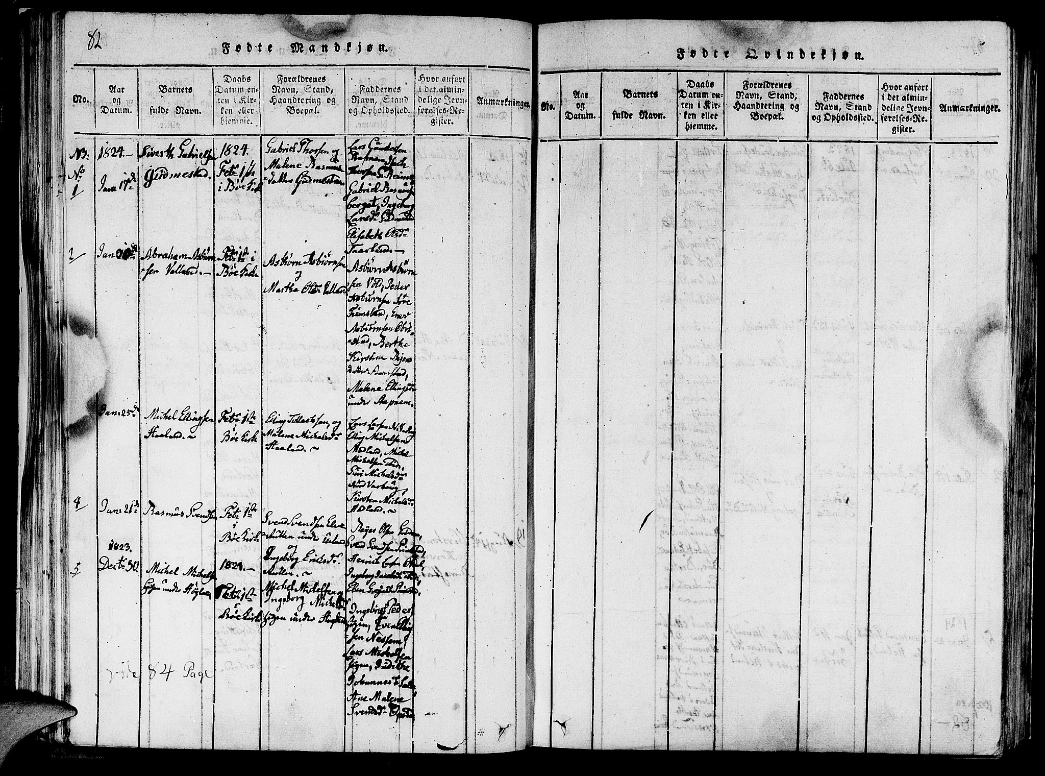 Hå sokneprestkontor, SAST/A-101801/001/30BA/L0003: Parish register (official) no. A 3, 1815-1825, p. 82