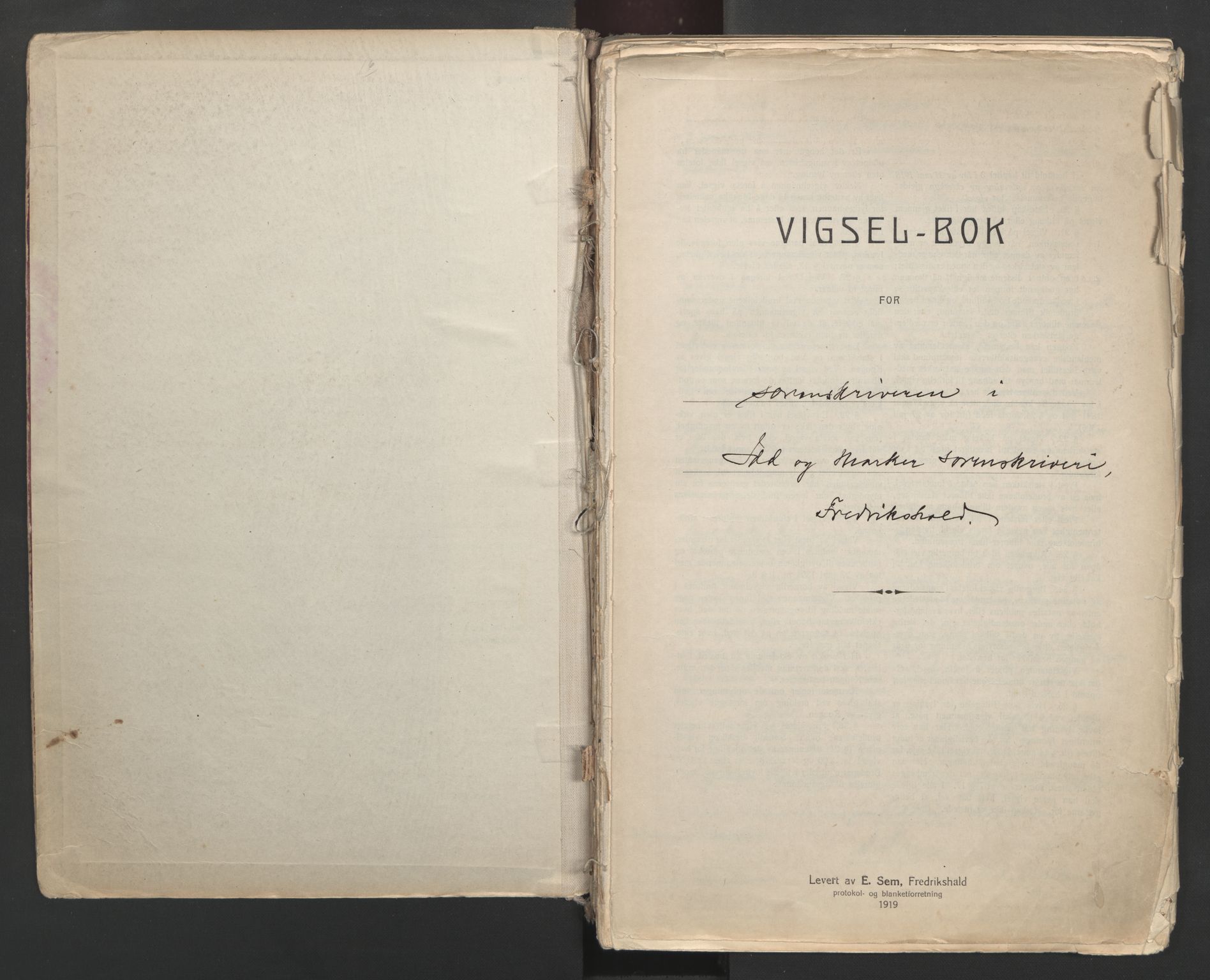 Idd og Marker sorenskriveri, SAO/A-10283/L/Lc/L0001/0001: Vigselsbøker / Vigselsbok, 1920-1942, p. 1