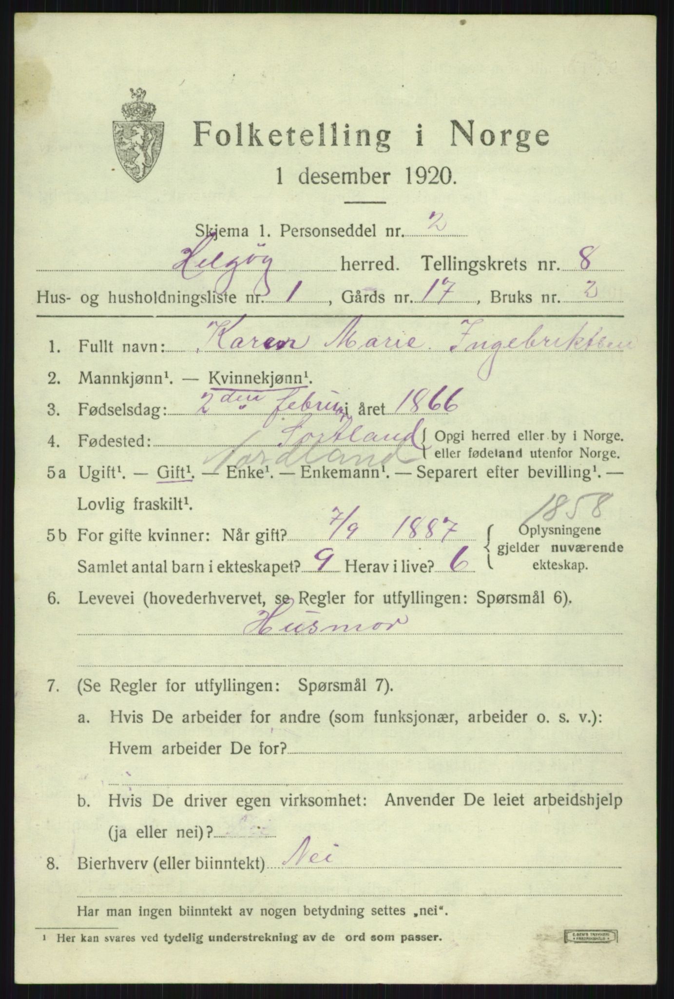 SATØ, 1920 census for Helgøy, 1920, p. 2782