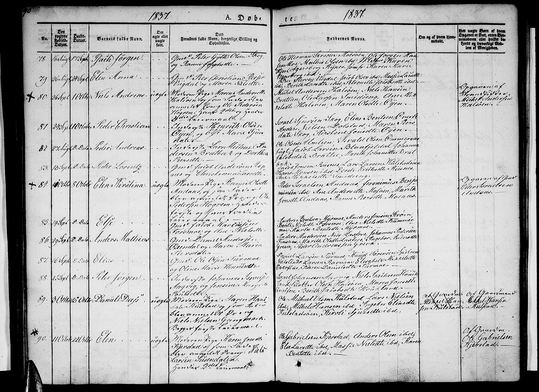 Ministerialprotokoller, klokkerbøker og fødselsregistre - Nordland, AV/SAT-A-1459/820/L0289: Parish register (official) no. 820A10, 1826-1845, p. 90