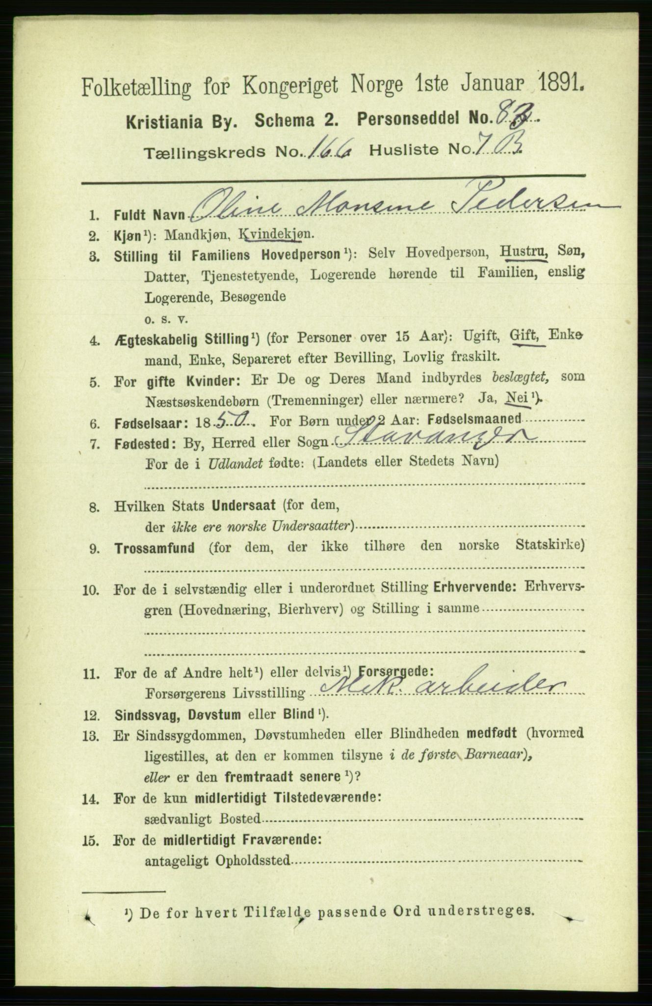 RA, 1891 census for 0301 Kristiania, 1891, p. 96801