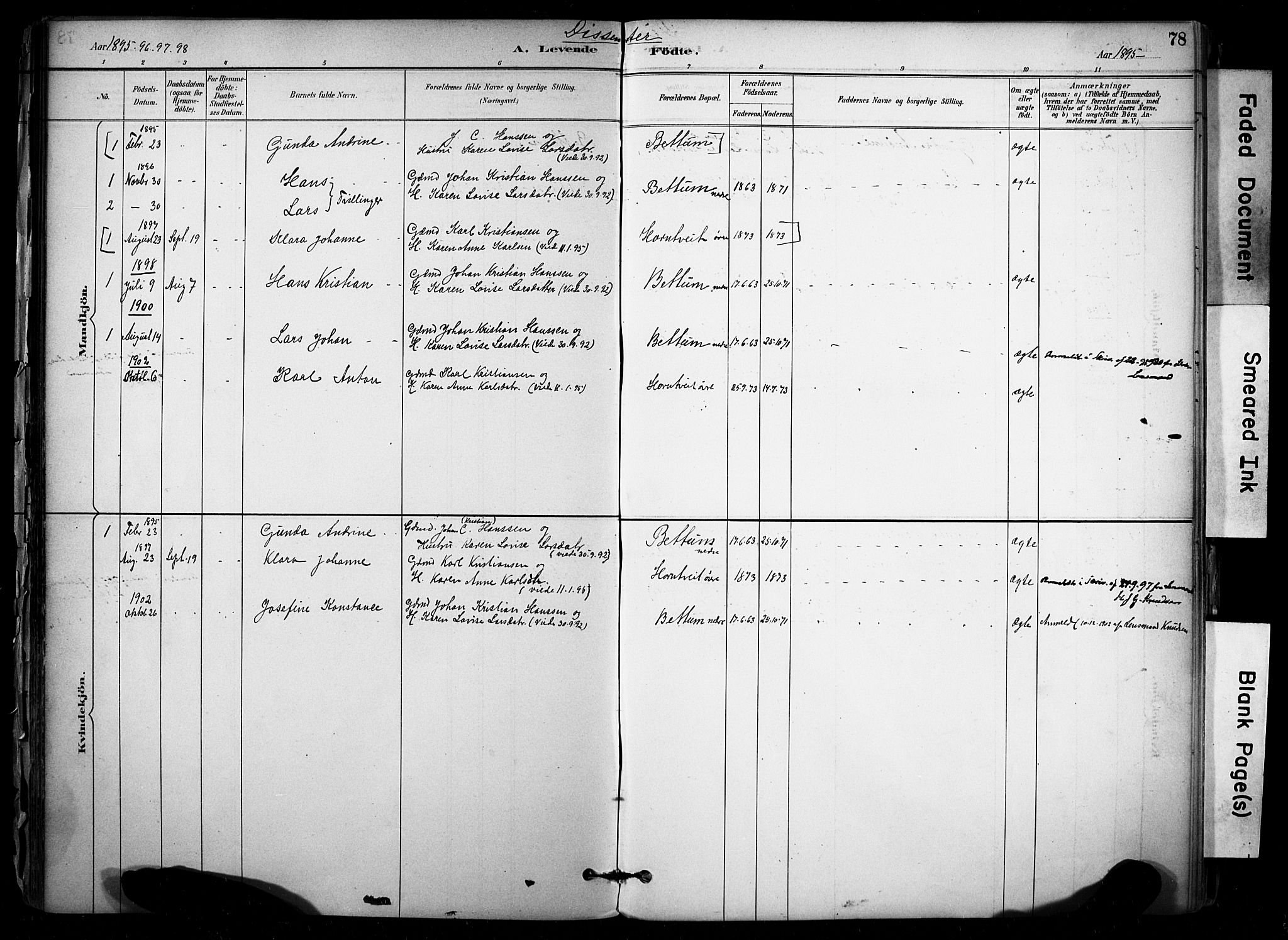 Stokke kirkebøker, AV/SAKO-A-320/F/Fb/L0001: Parish register (official) no. II 1, 1884-1910, p. 78