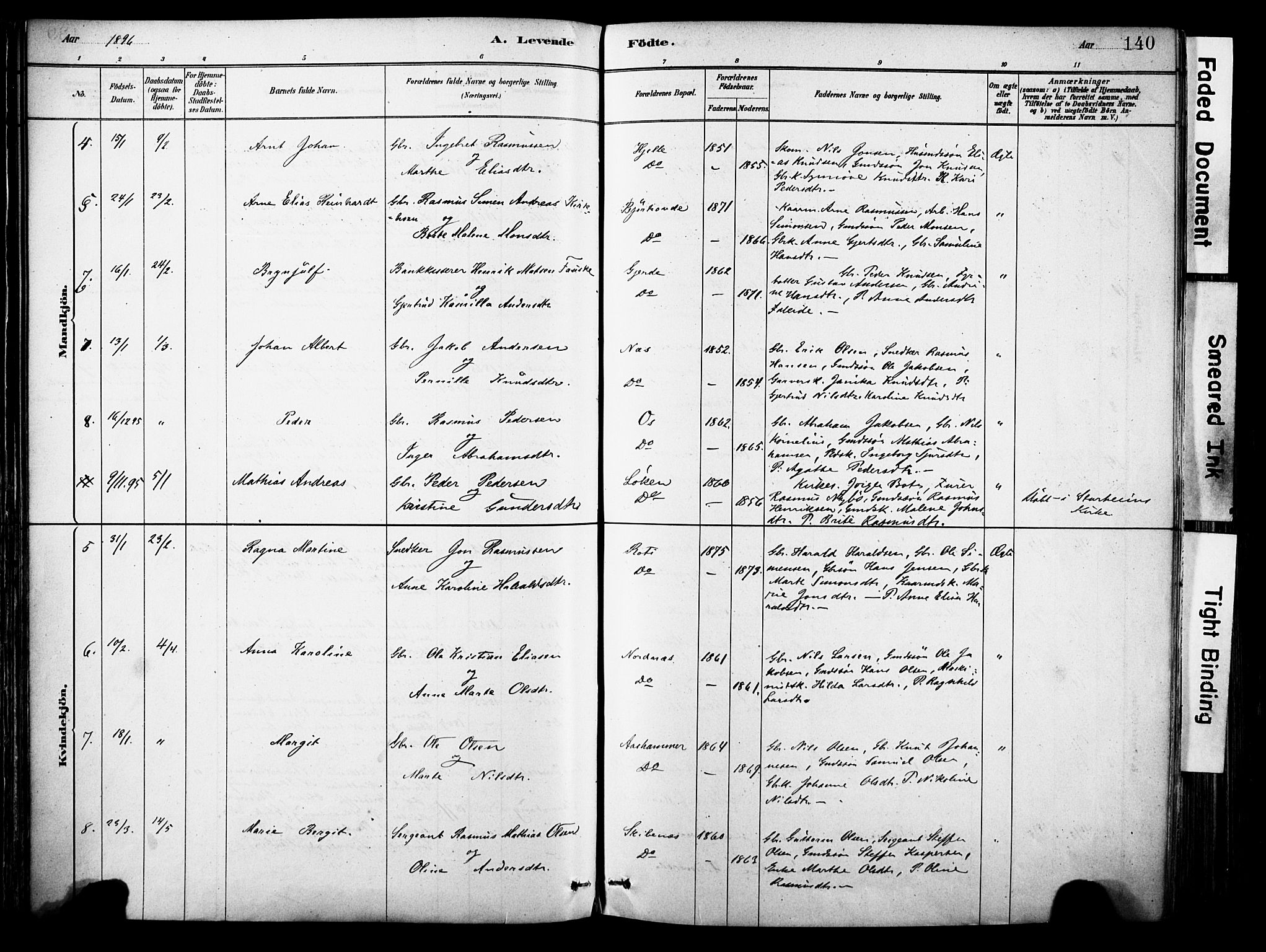 Eid sokneprestembete, AV/SAB-A-82301/H/Haa/Haab/L0001: Parish register (official) no. B 1, 1879-1906, p. 140