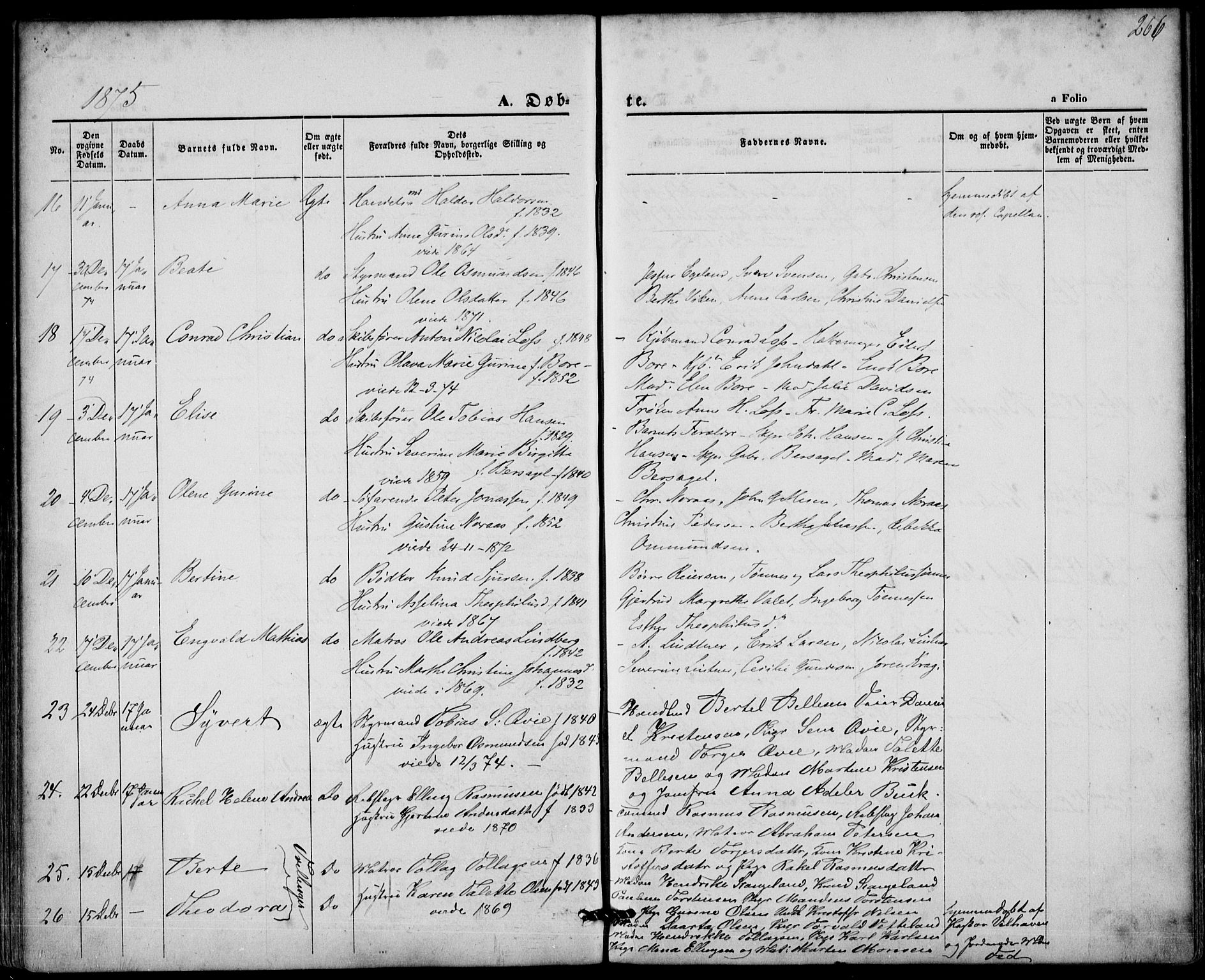 St. Petri sokneprestkontor, AV/SAST-A-101813/001/30/30BA/L0008: Parish register (official) no. A 8, 1868-1876, p. 266