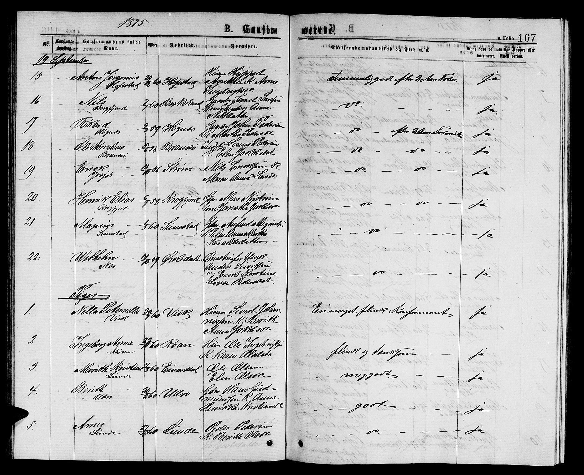 Ministerialprotokoller, klokkerbøker og fødselsregistre - Sør-Trøndelag, SAT/A-1456/657/L0715: Parish register (copy) no. 657C02, 1873-1888, p. 107