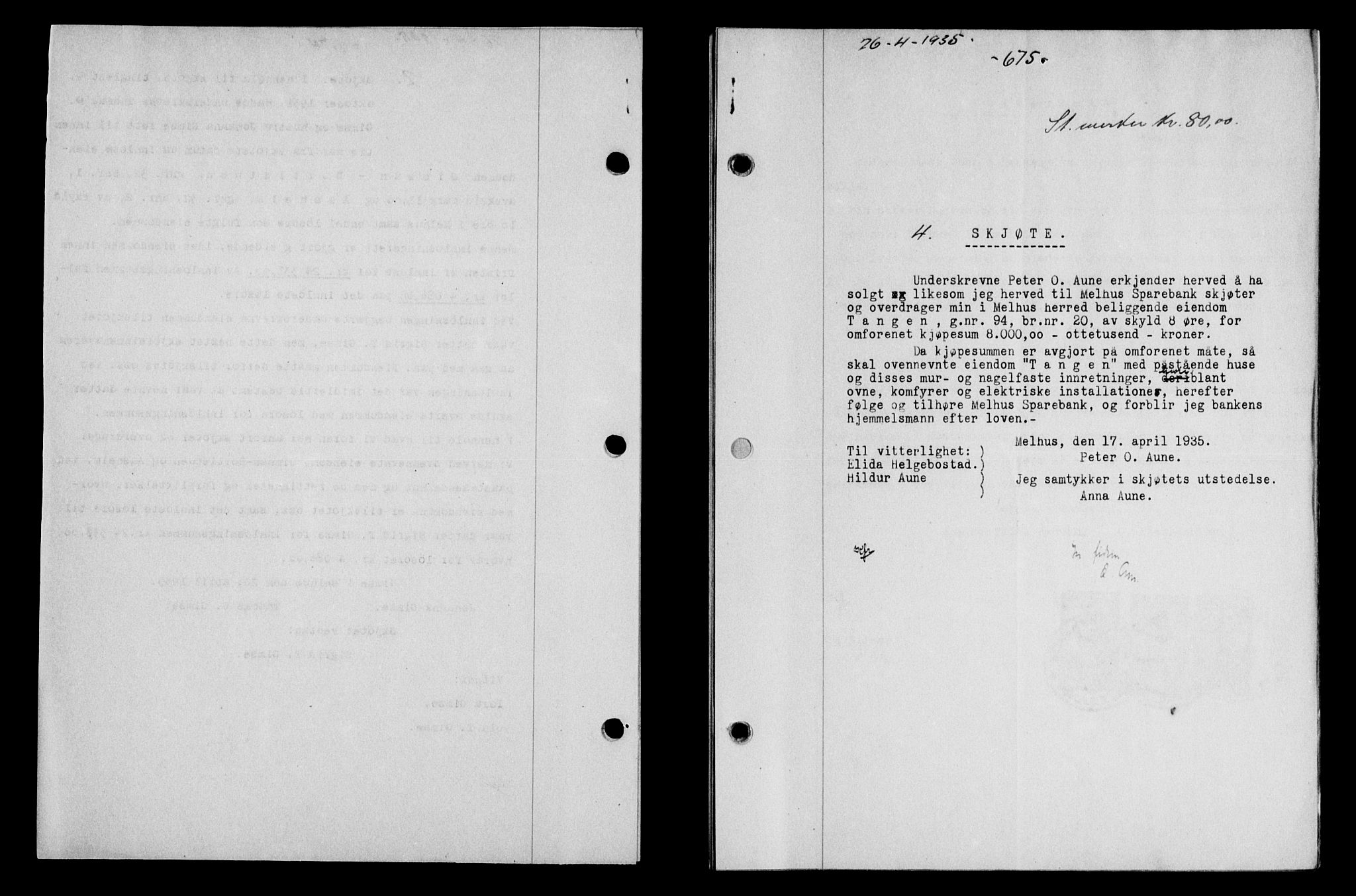 Gauldal sorenskriveri, SAT/A-0014/1/2/2C/L0045: Mortgage book no. 47-49, 1935-1936, Deed date: 26.04.1935