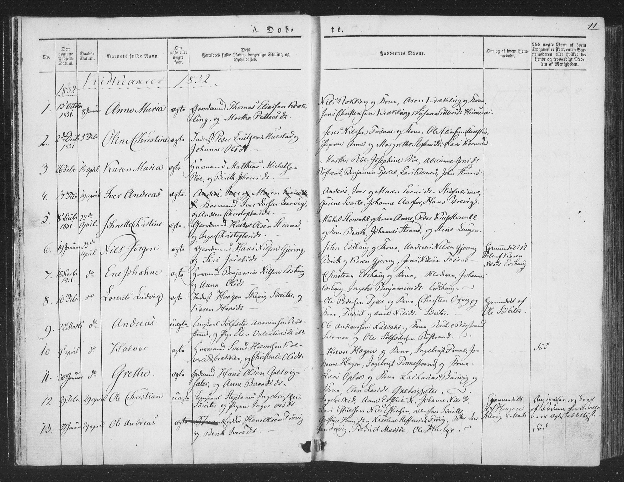 Ministerialprotokoller, klokkerbøker og fødselsregistre - Nord-Trøndelag, AV/SAT-A-1458/780/L0639: Parish register (official) no. 780A04, 1830-1844, p. 11