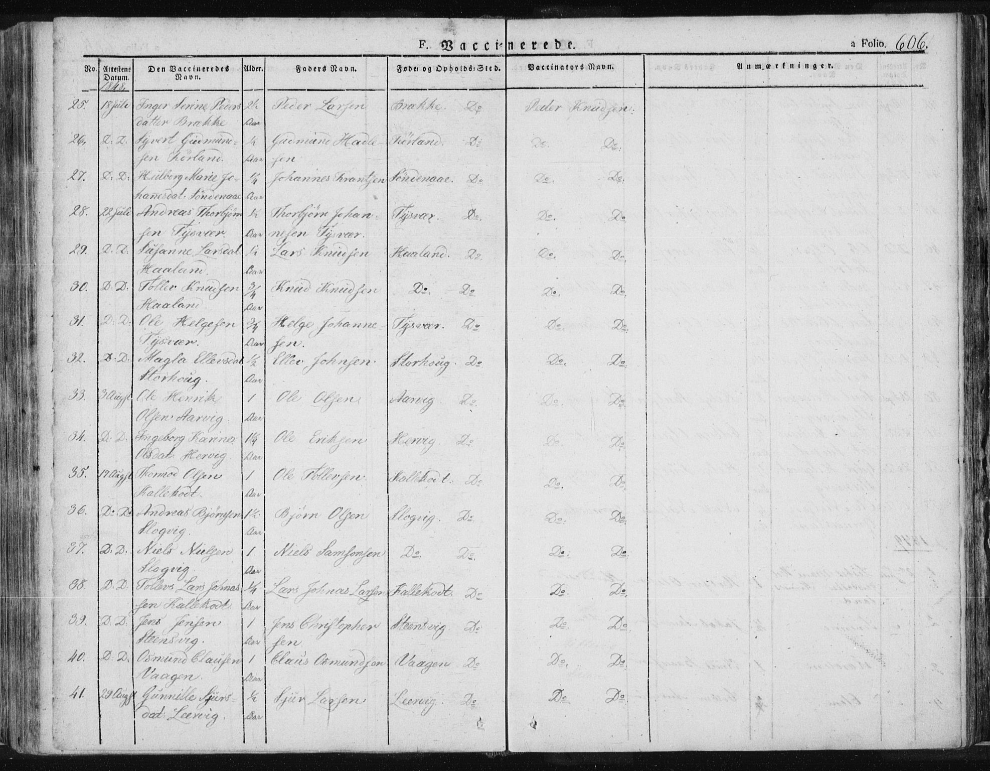 Tysvær sokneprestkontor, AV/SAST-A -101864/H/Ha/Haa/L0001: Parish register (official) no. A 1.2, 1831-1856, p. 606