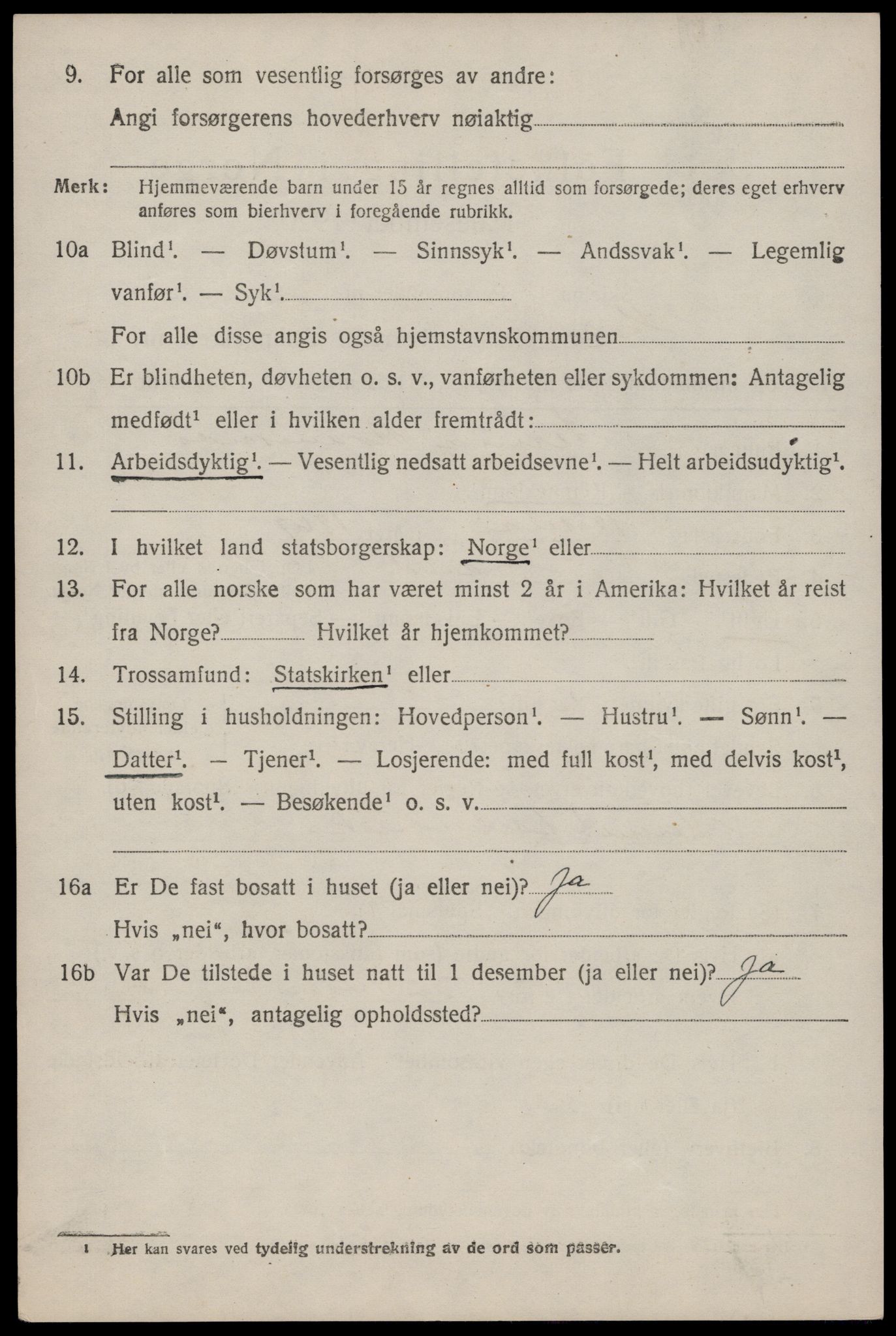 SAST, 1920 census for Strand, 1920, p. 3993