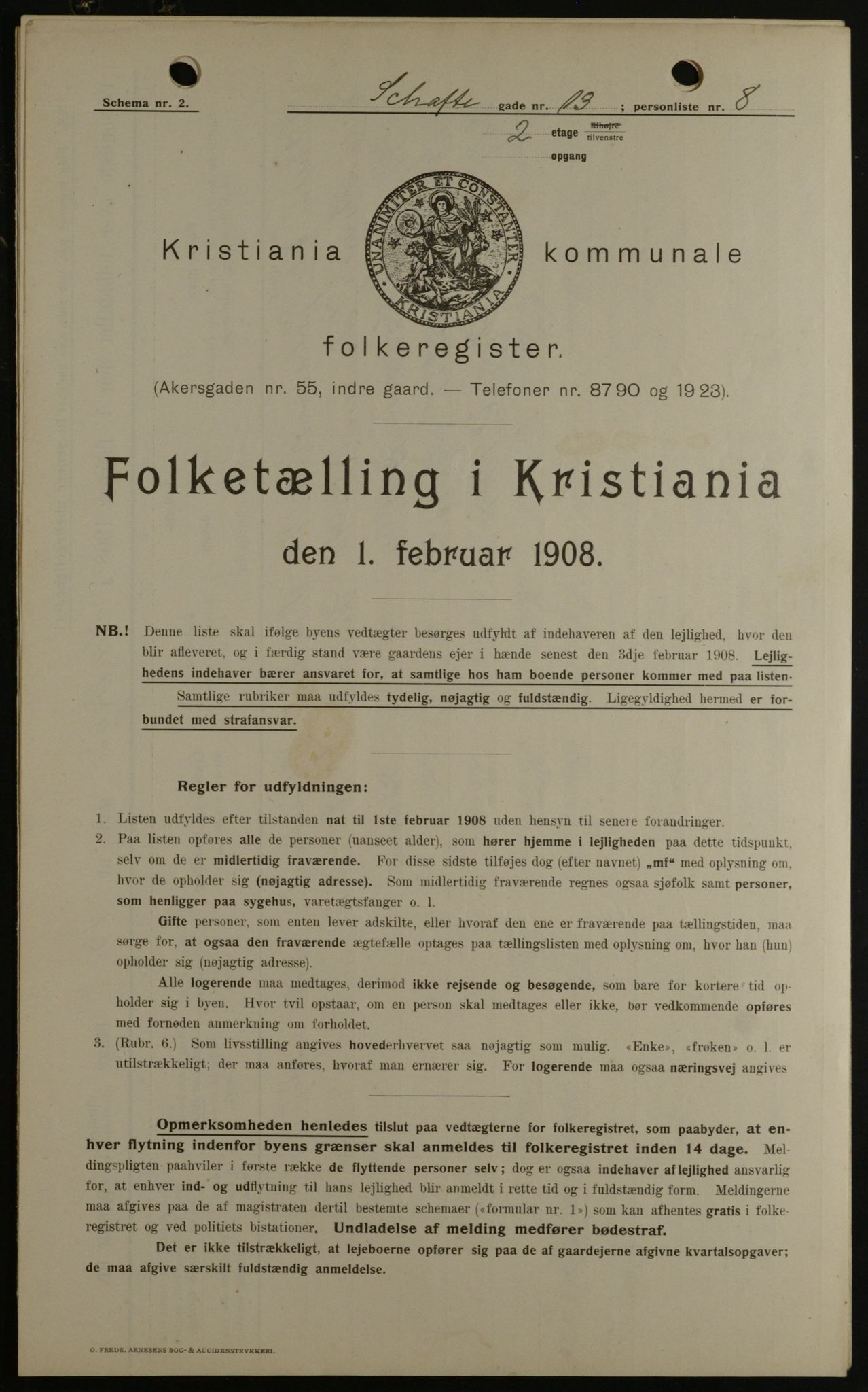 OBA, Municipal Census 1908 for Kristiania, 1908, p. 80618