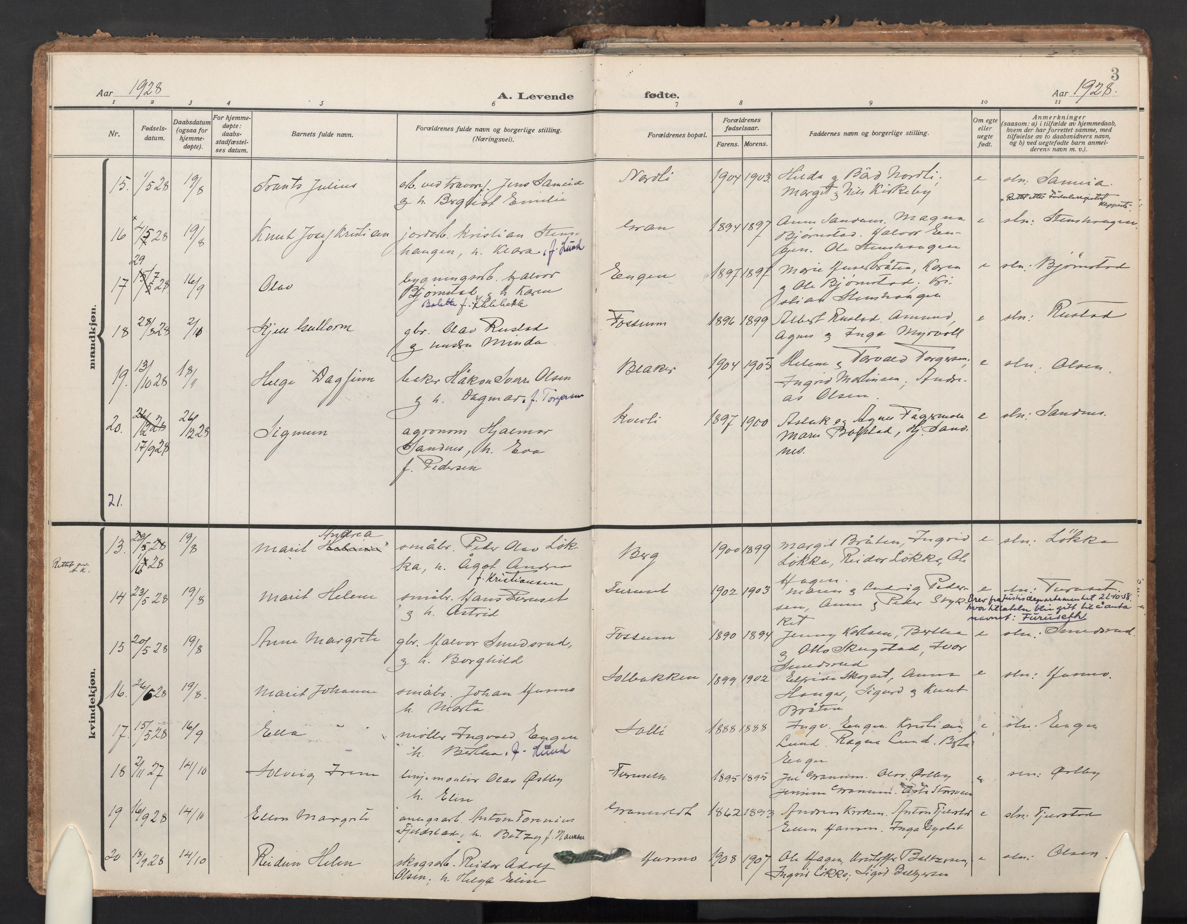 Aurskog prestekontor Kirkebøker, SAO/A-10304a/F/Fb: Parish register (official) no. II 5, 1918-1948, p. 3