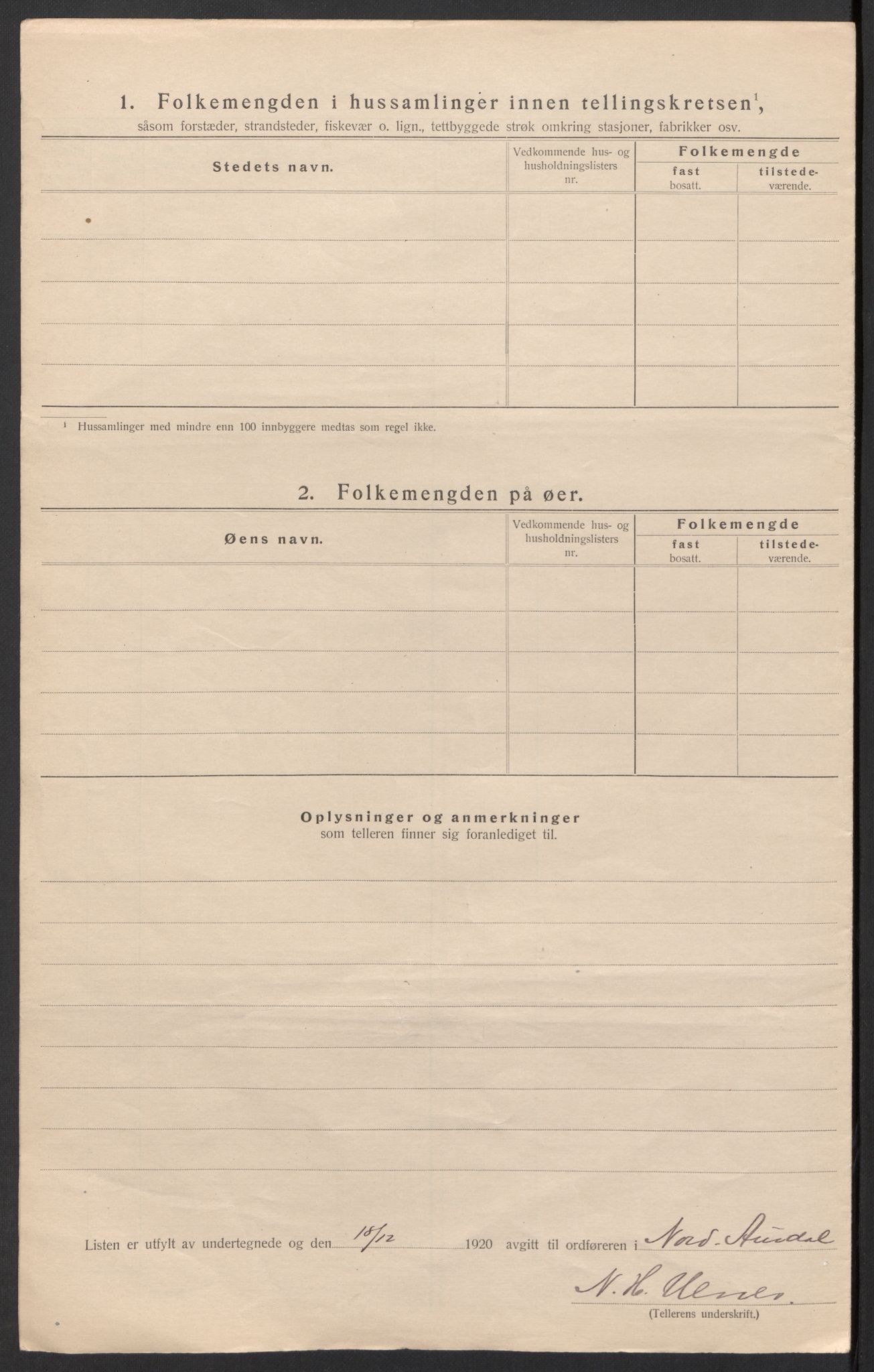 SAH, 1920 census for Nord-Aurdal, 1920, p. 35