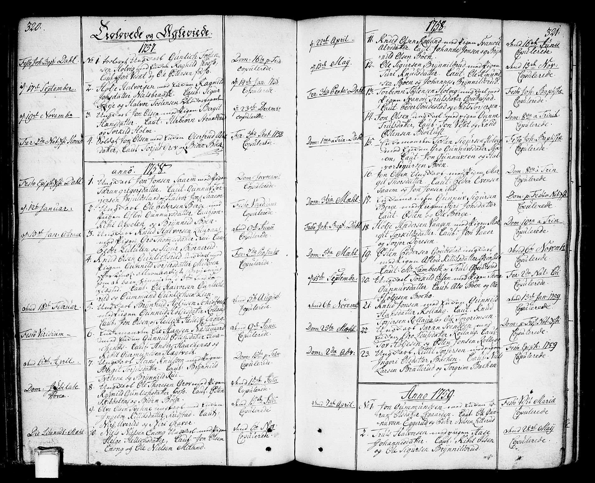 Tinn kirkebøker, SAKO/A-308/F/Fa/L0002: Parish register (official) no. I 2, 1757-1810, p. 320-321