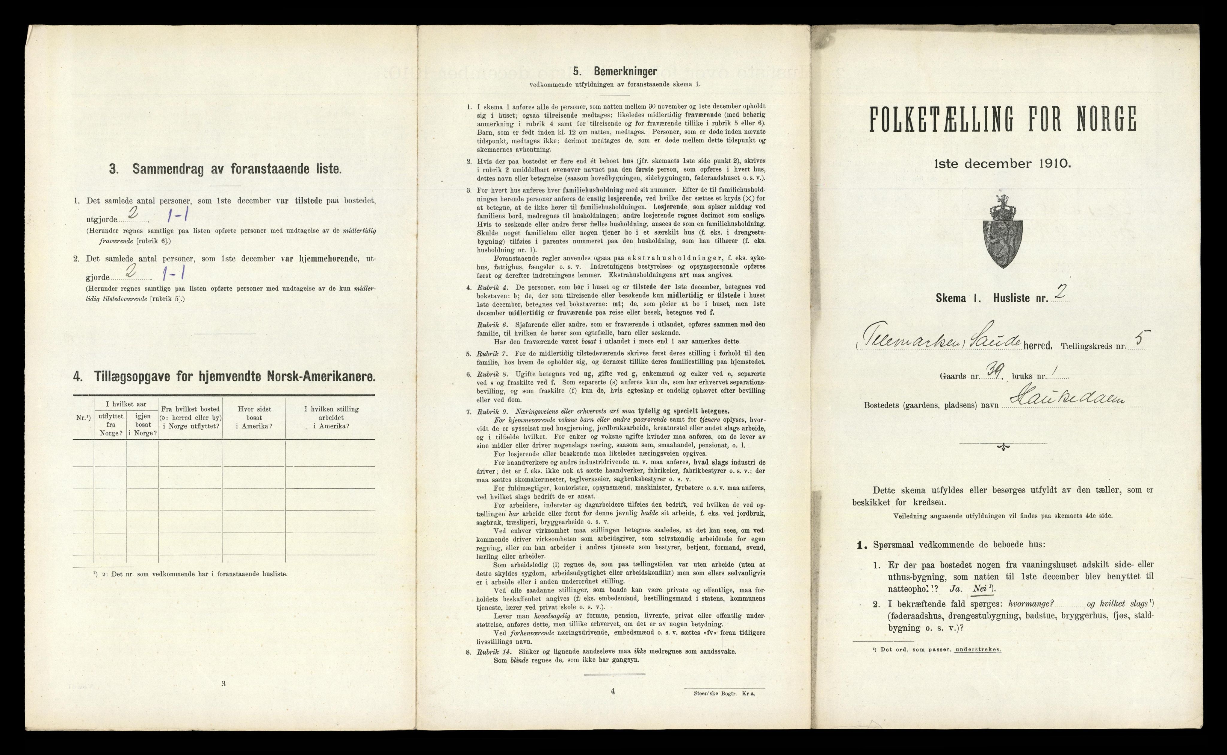 RA, 1910 census for Sauherad, 1910, p. 521