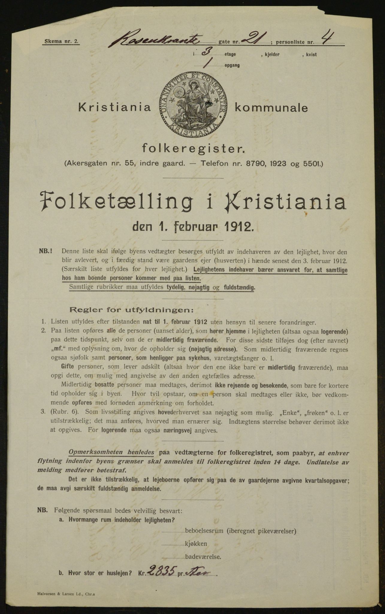 OBA, Municipal Census 1912 for Kristiania, 1912, p. 84189