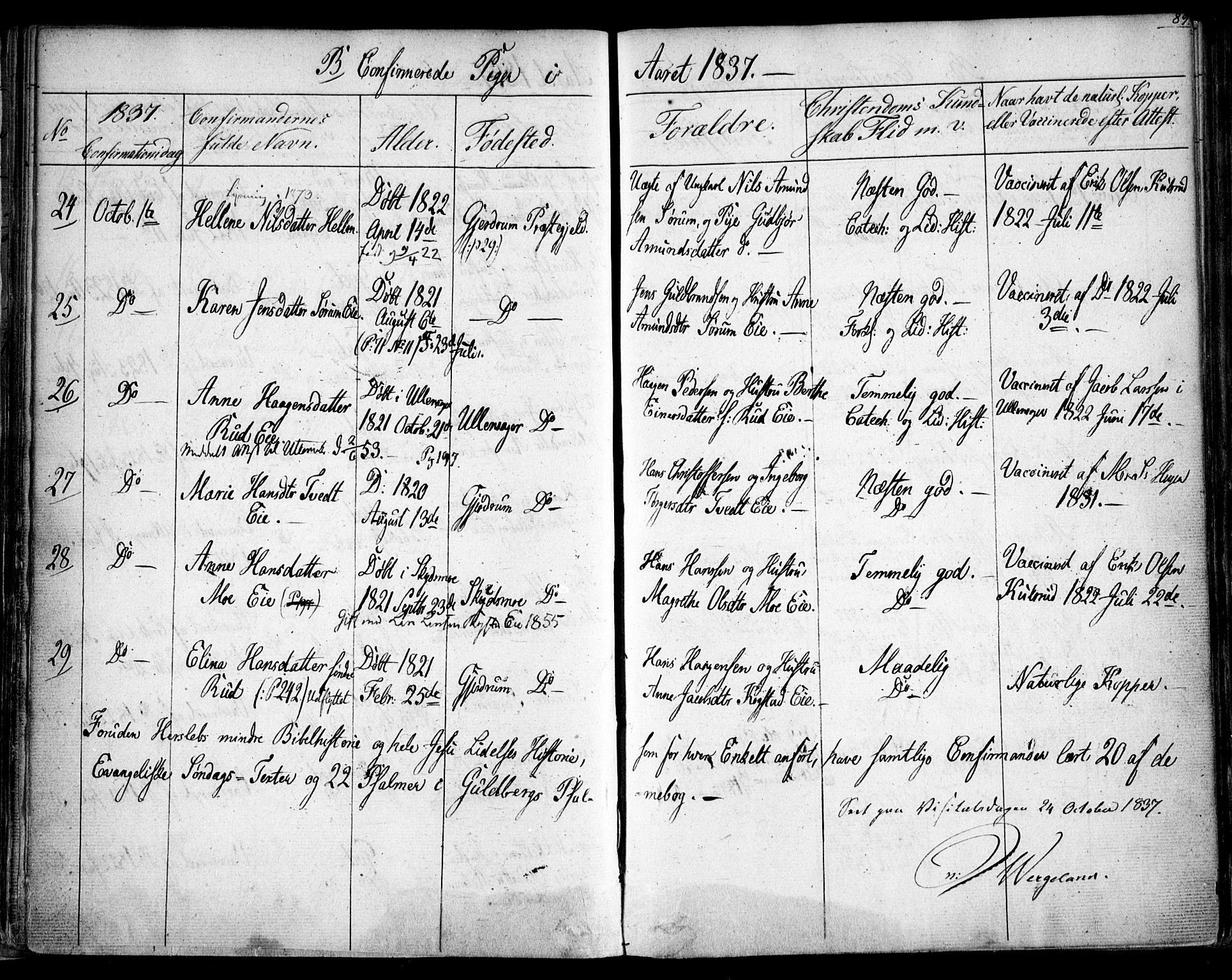 Gjerdrum prestekontor Kirkebøker, AV/SAO-A-10412b/F/Fa/L0005: Parish register (official) no. I 5, 1835-1845, p. 89