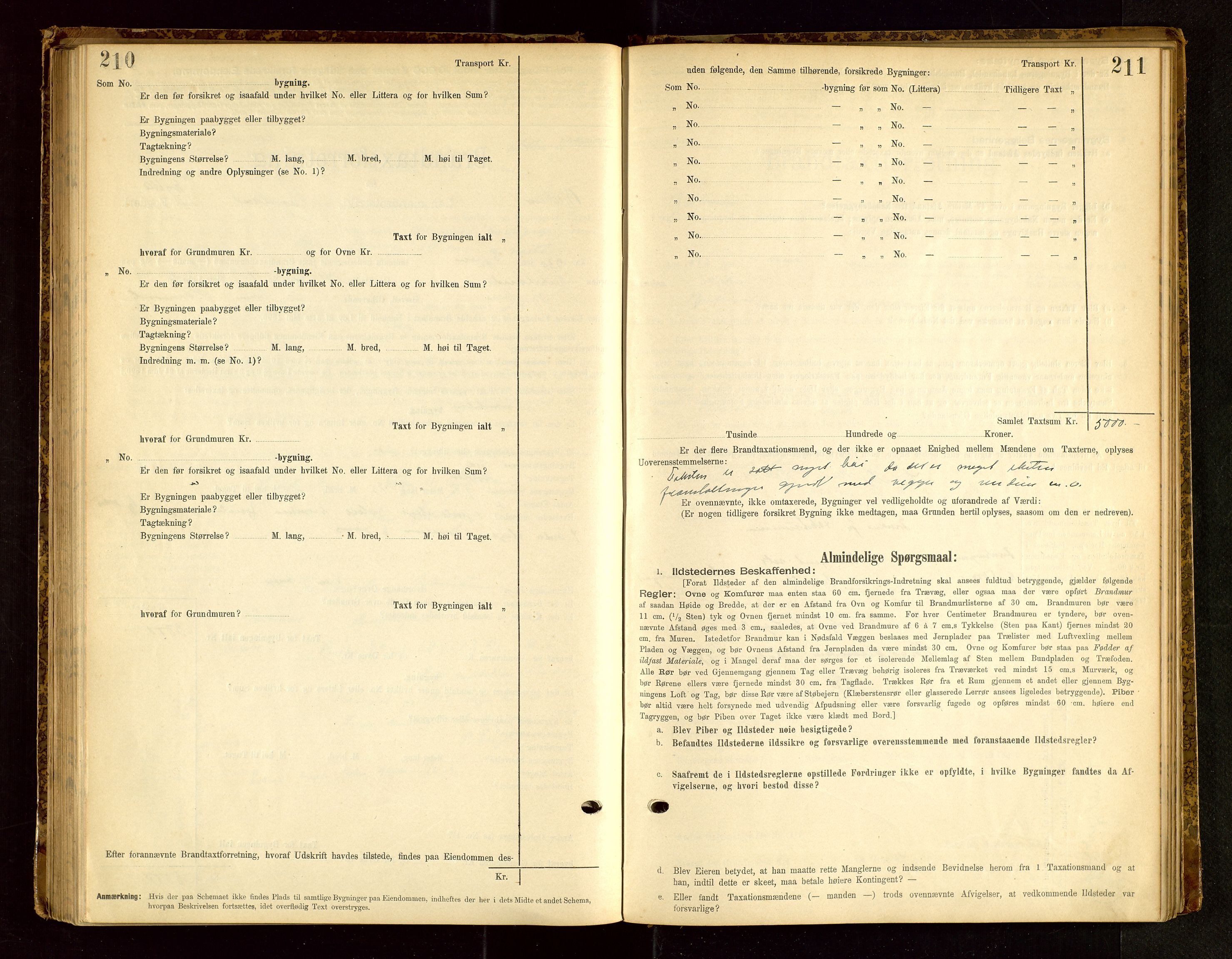 Bjerkreim lensmannskontor, SAST/A-100090/Gob/L0001: "Brandtaxationsprotokol", 1895-1950, p. 210-211