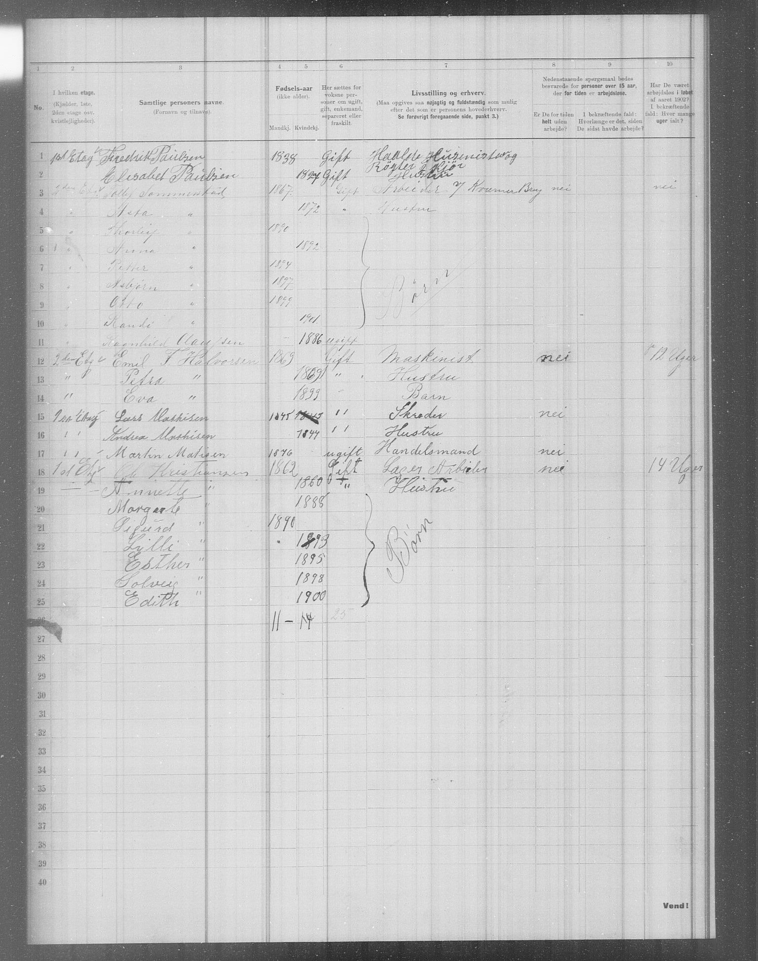 OBA, Municipal Census 1902 for Kristiania, 1902, p. 4188