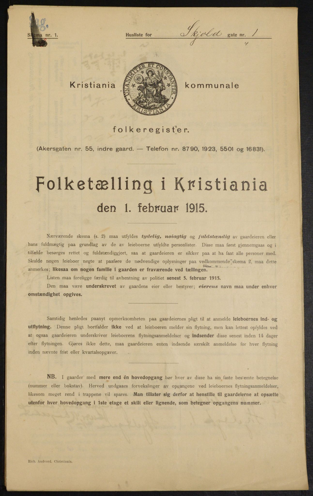 OBA, Municipal Census 1915 for Kristiania, 1915, p. 96035