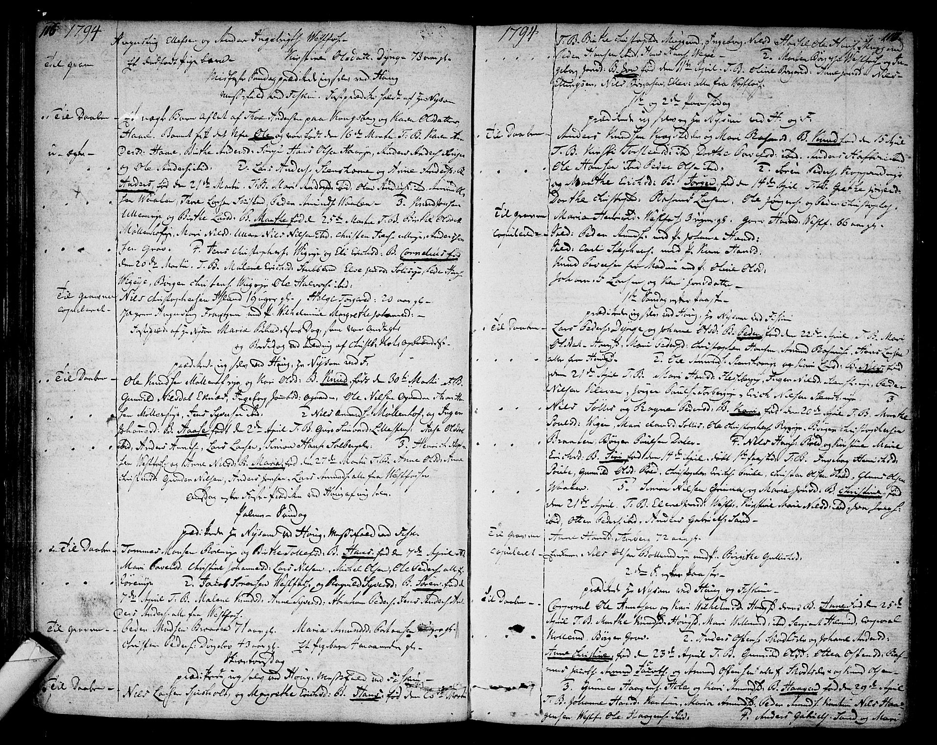 Eiker kirkebøker, AV/SAKO-A-4/F/Fa/L0009: Parish register (official) no. I 9, 1789-1806, p. 116-117