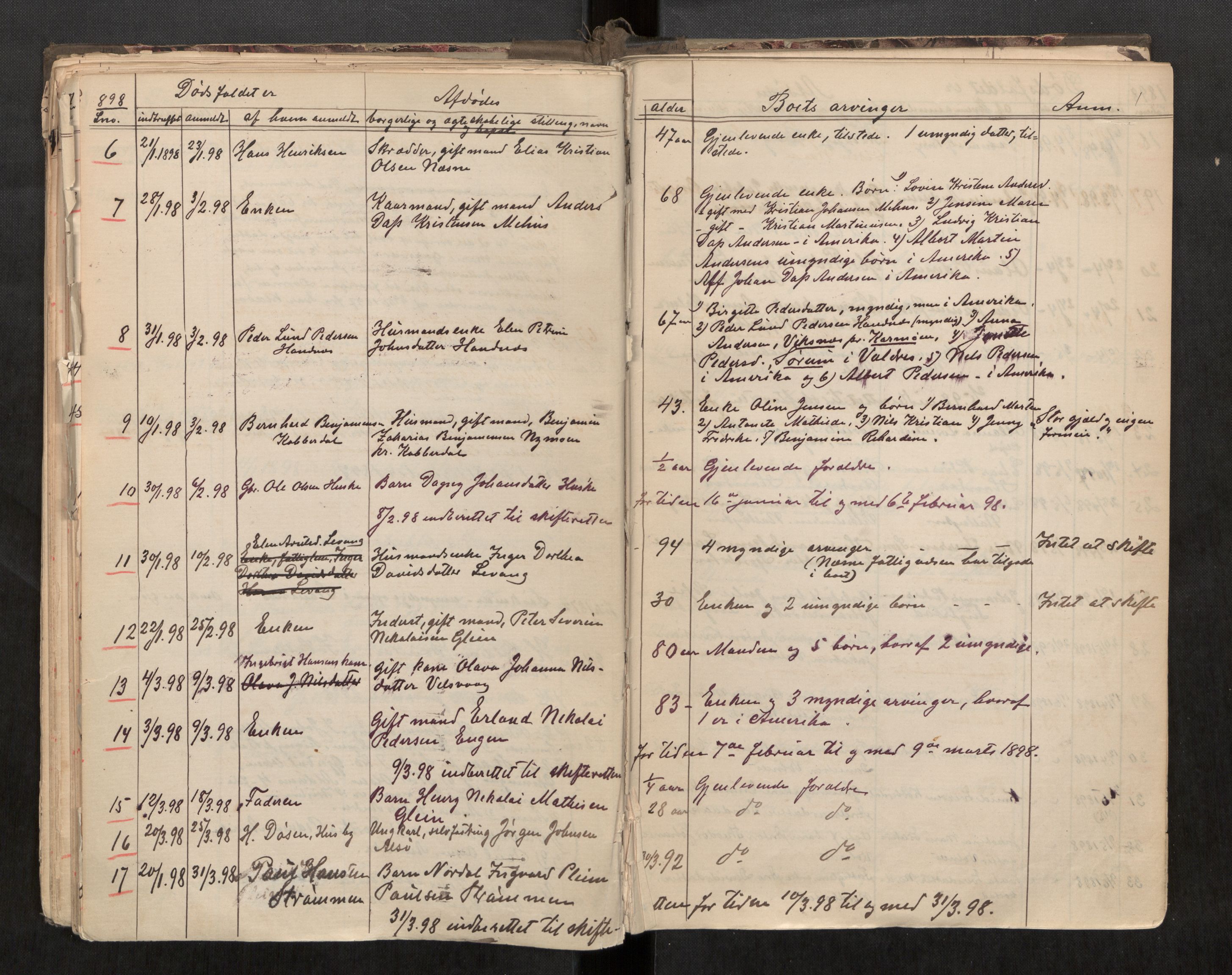 Nesna lensmannskontor, AV/SAT-A-5703/02/L0002: 2.01.02 - Dødsfallsregister, 1888-1909