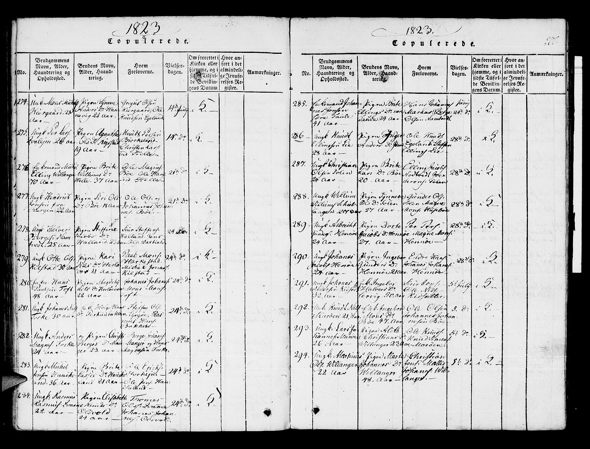 Manger sokneprestembete, SAB/A-76801/H/Haa: Parish register (official) no. A 3, 1816-1824, p. 200