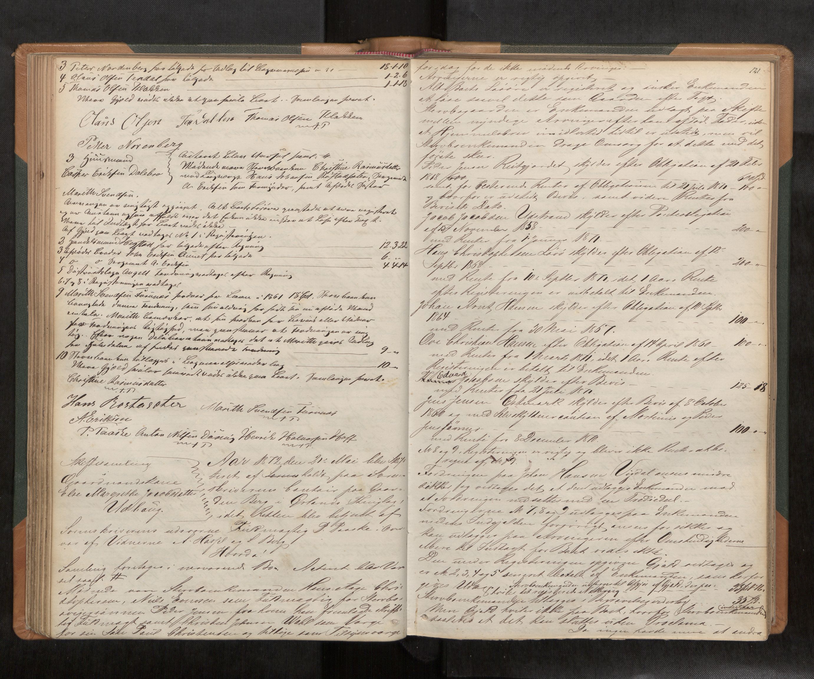Fosen sorenskriveri, AV/SAT-A-1107/1/3/3B/L0003: Skiftebehandlingsprotokoll, 1867-1879, p. 121
