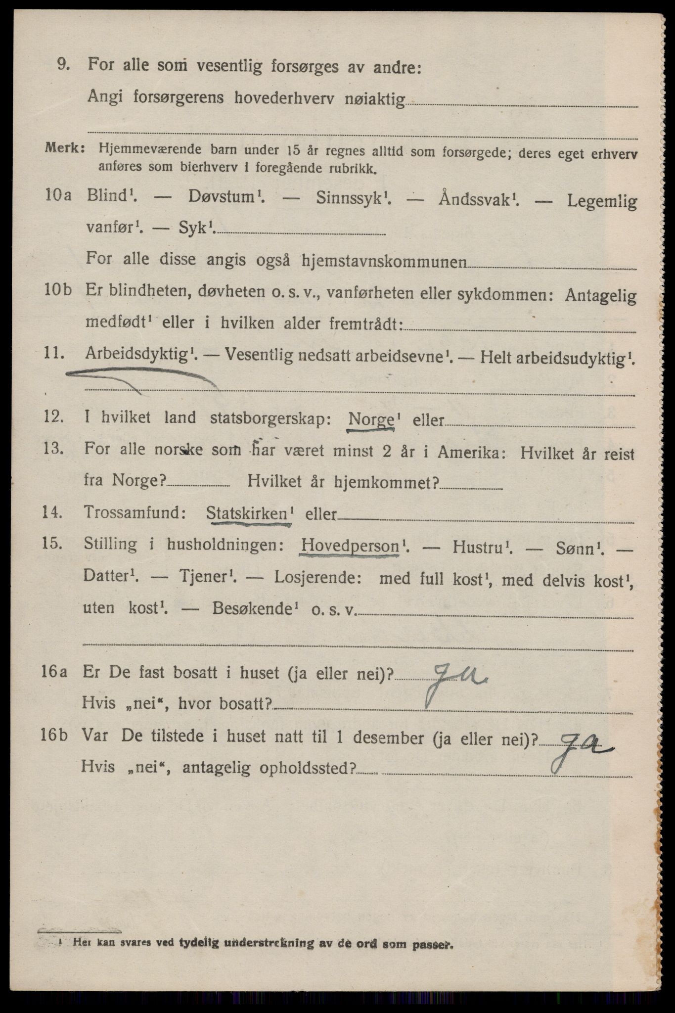 SAKO, 1920 census for Tinn, 1920, p. 3015