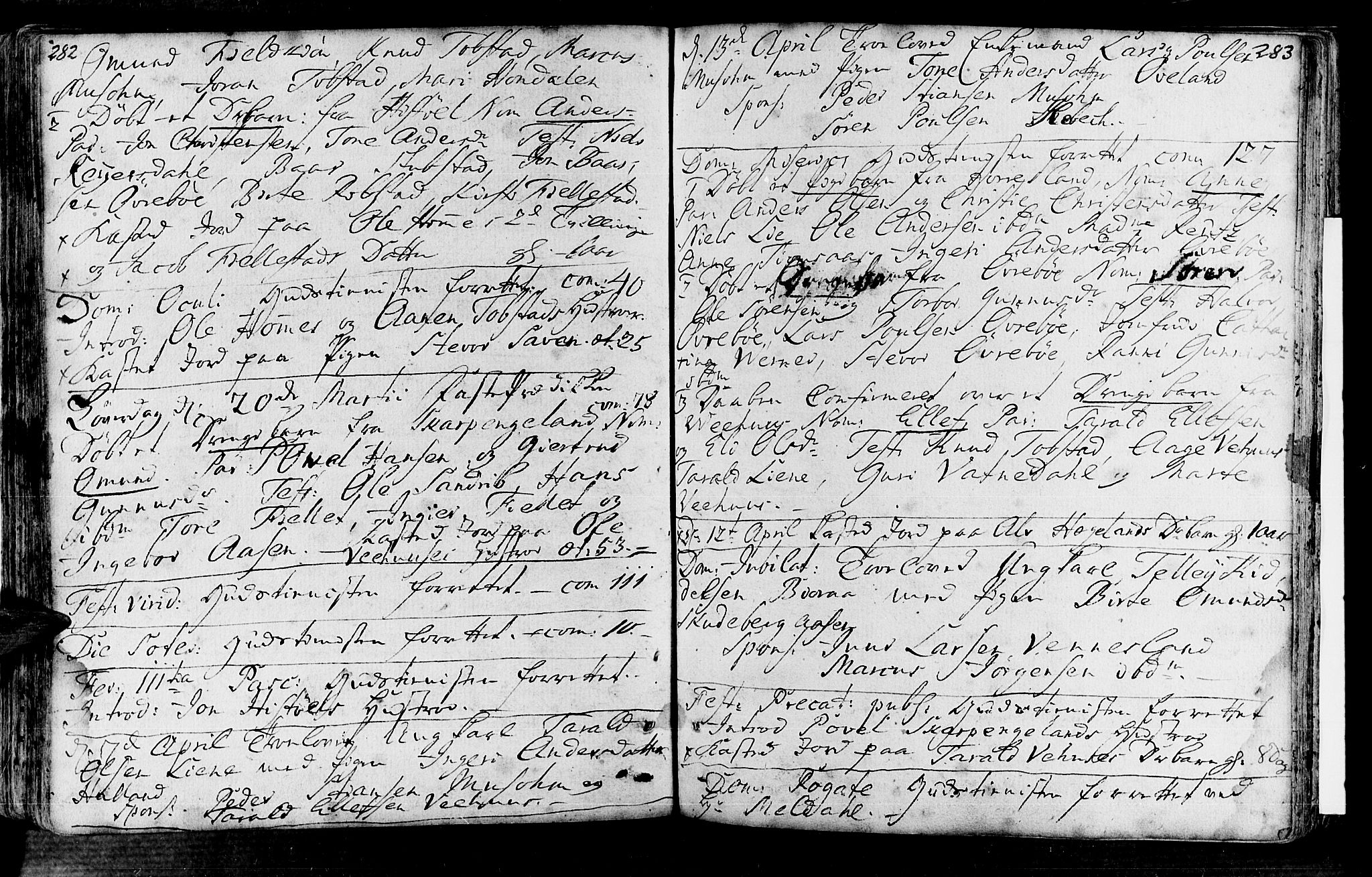 Vennesla sokneprestkontor, AV/SAK-1111-0045/Fa/Fac/L0001: Parish register (official) no. A 1, 1743-1784, p. 282-283