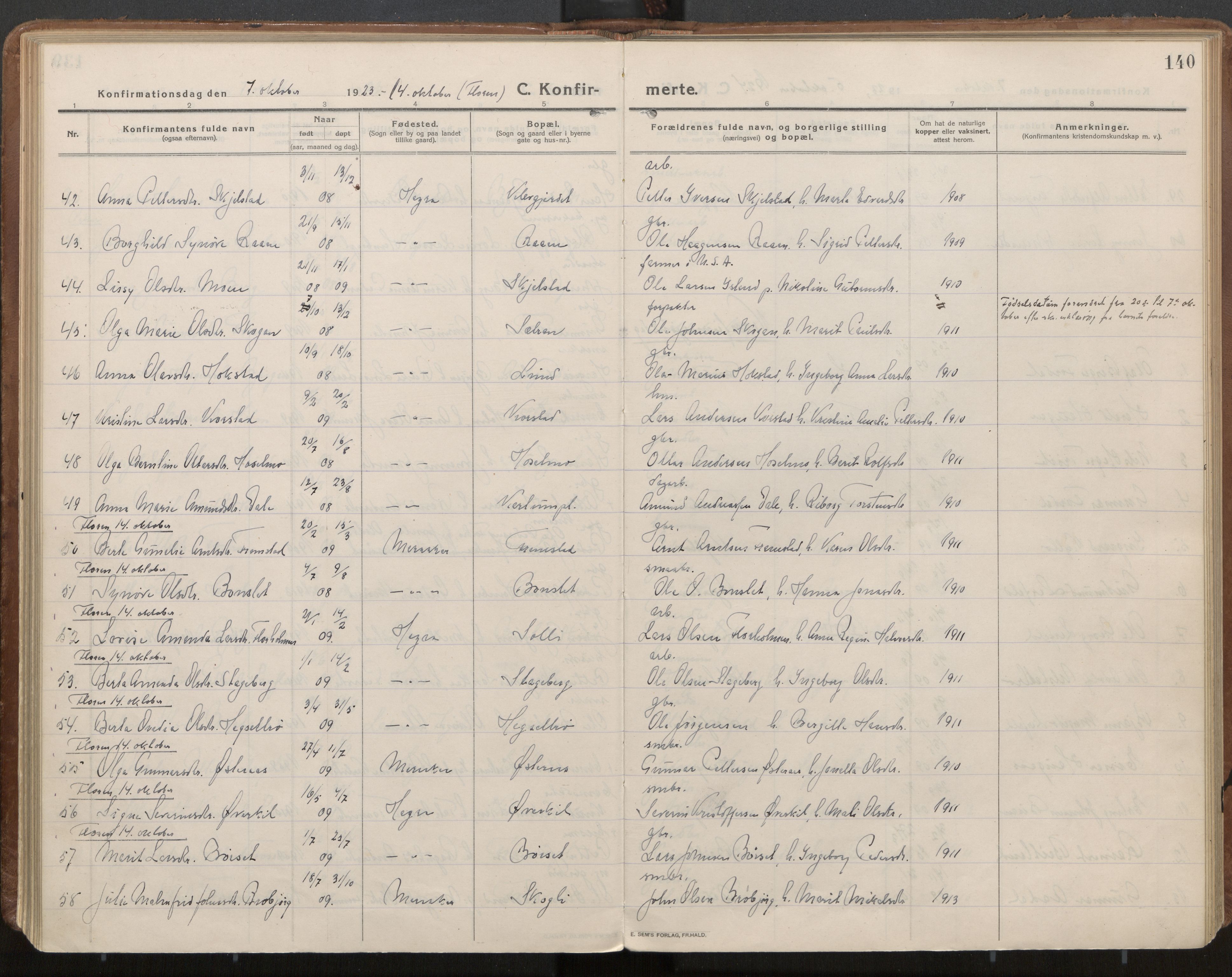 Ministerialprotokoller, klokkerbøker og fødselsregistre - Nord-Trøndelag, SAT/A-1458/703/L0037: Parish register (official) no. 703A10, 1915-1932, p. 140