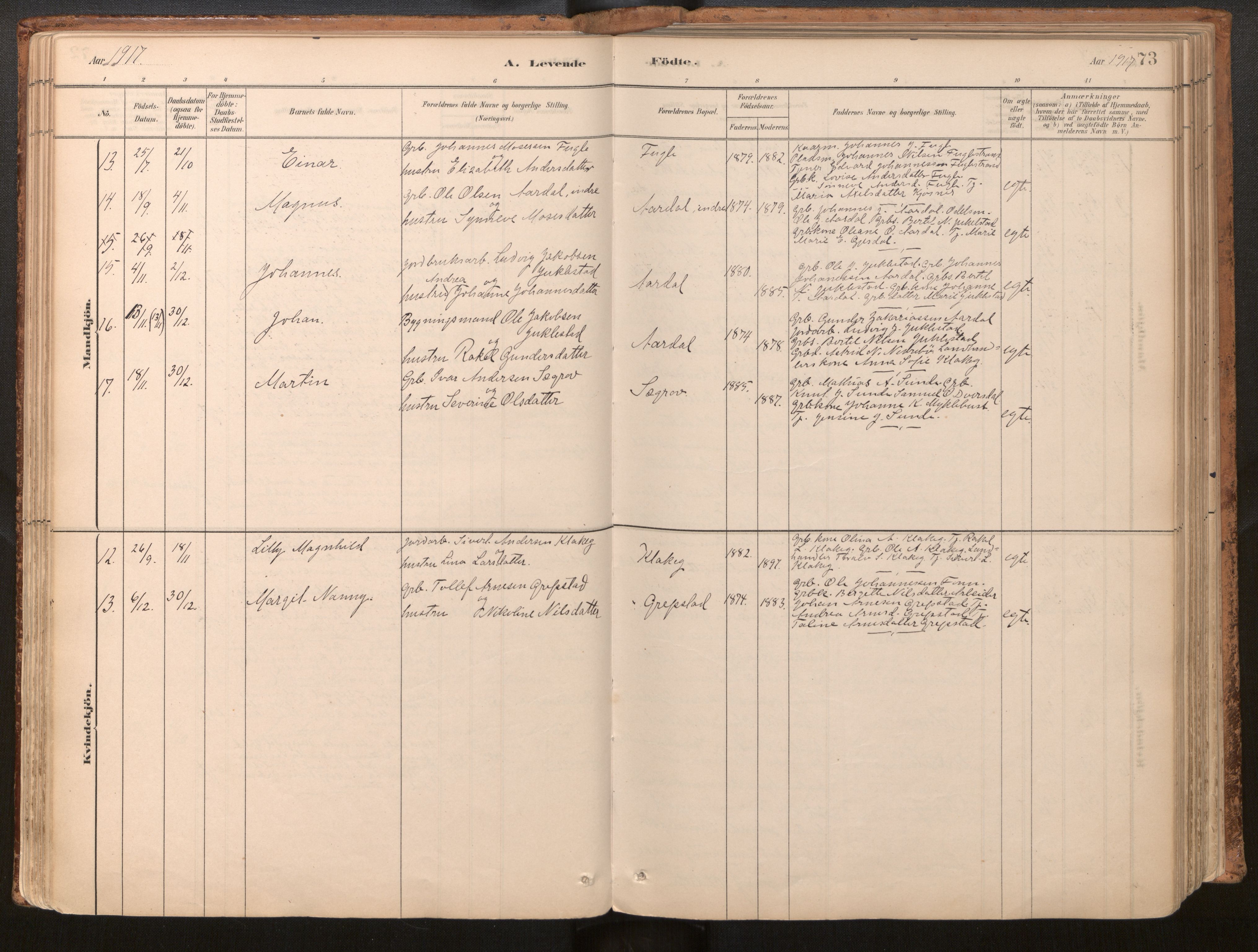 Jølster sokneprestembete, SAB/A-80701/H/Haa/Haac/L0001: Parish register (official) no. C 1, 1882-1928, p. 73