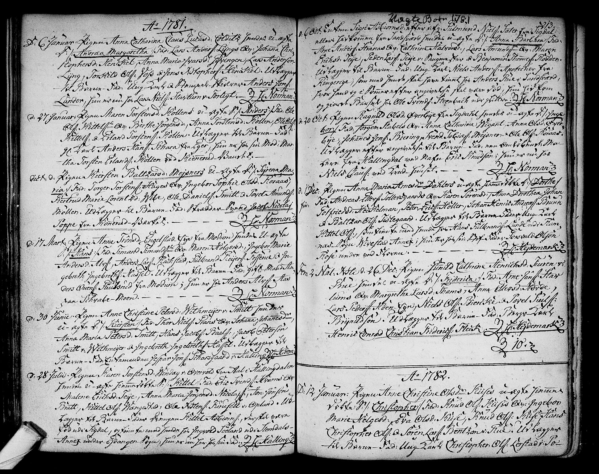 Kongsberg kirkebøker, SAKO/A-22/F/Fa/L0005: Parish register (official) no. I 5, 1769-1782, p. 213