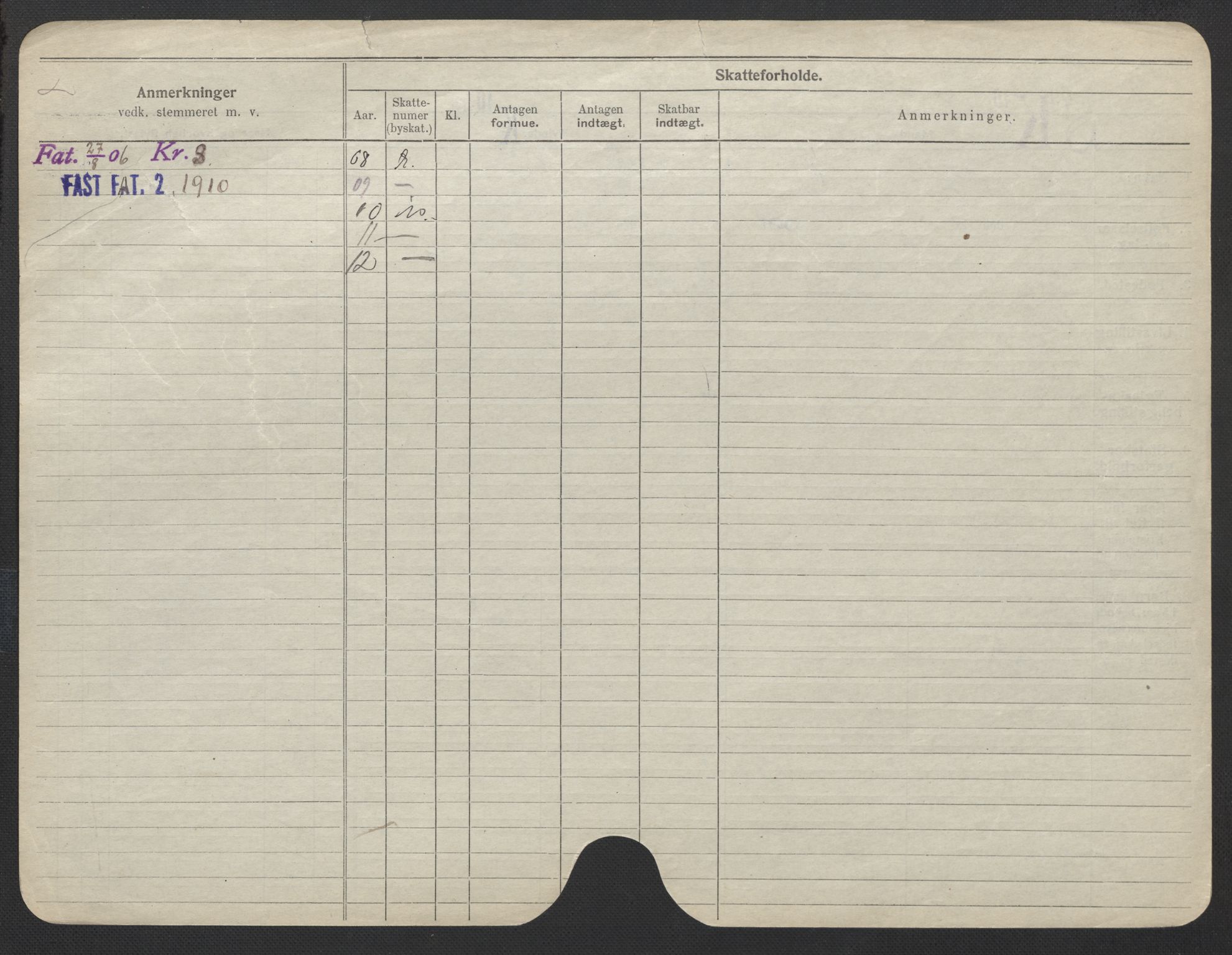 Oslo folkeregister, Registerkort, AV/SAO-A-11715/F/Fa/Fac/L0022: Kvinner, 1906-1914, p. 72b