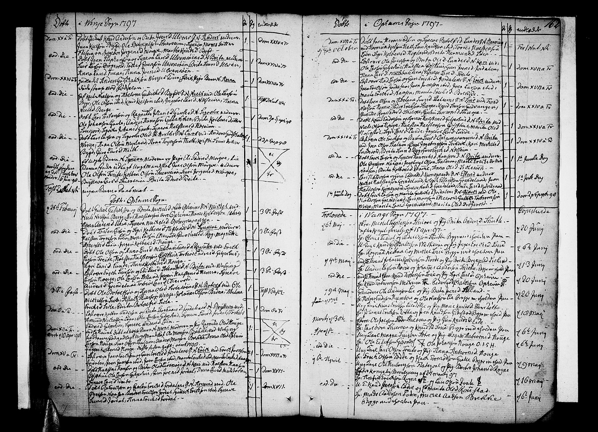 Voss sokneprestembete, SAB/A-79001/H/Haa: Parish register (official) no. A 9, 1780-1810, p. 162