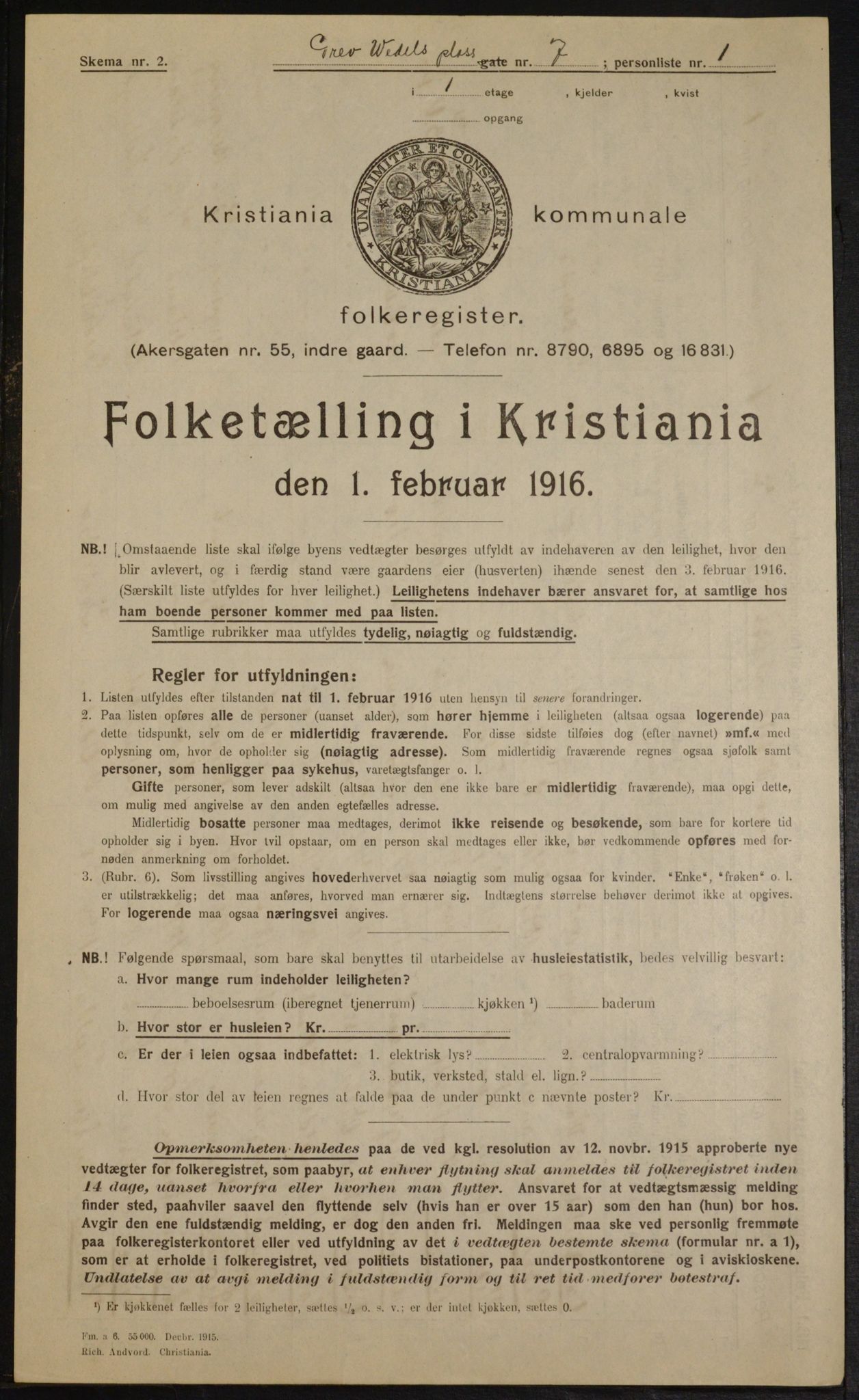 OBA, Municipal Census 1916 for Kristiania, 1916, p. 30506