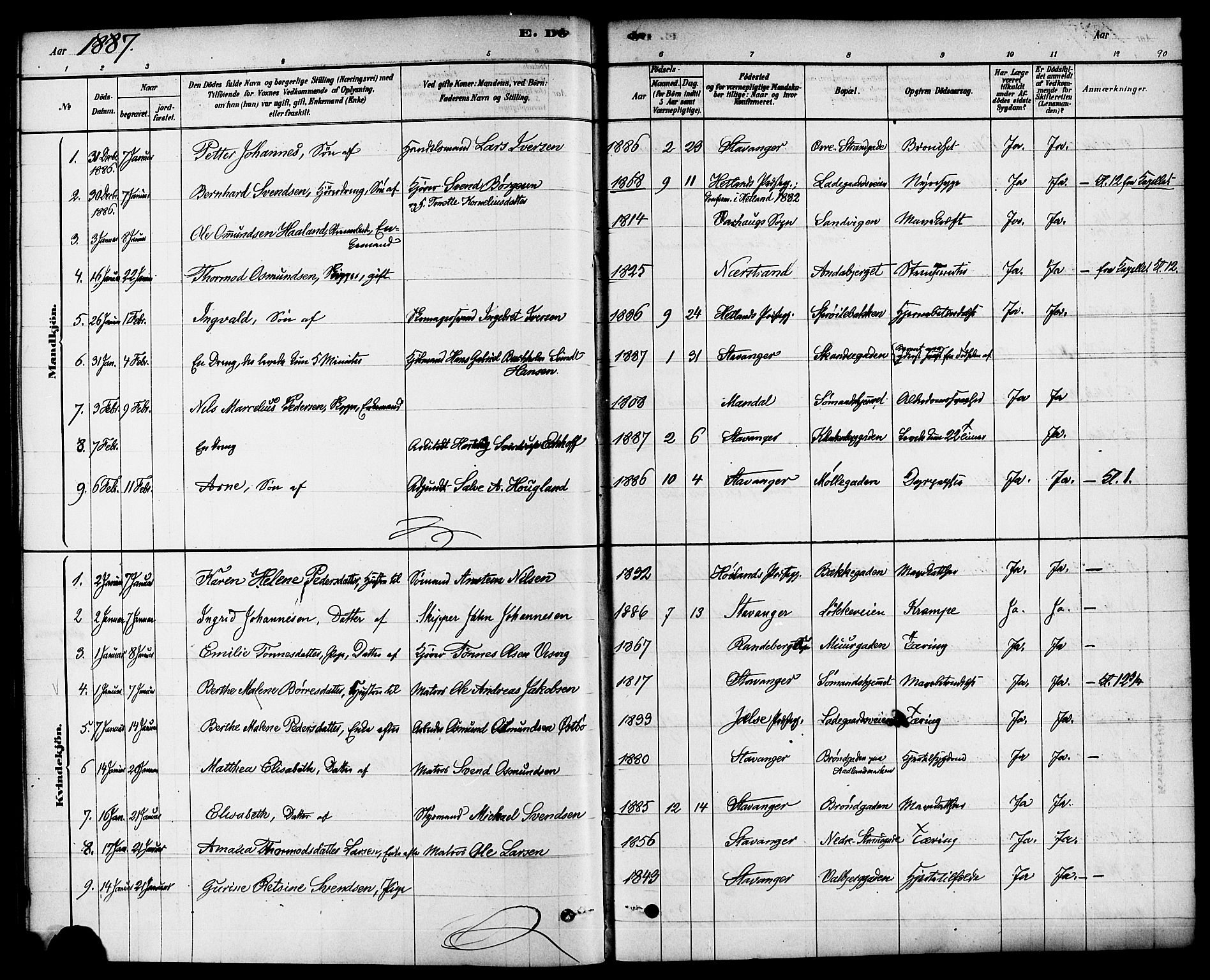 Domkirken sokneprestkontor, SAST/A-101812/001/30/30BA/L0027: Parish register (official) no. A 26, 1878-1896, p. 90