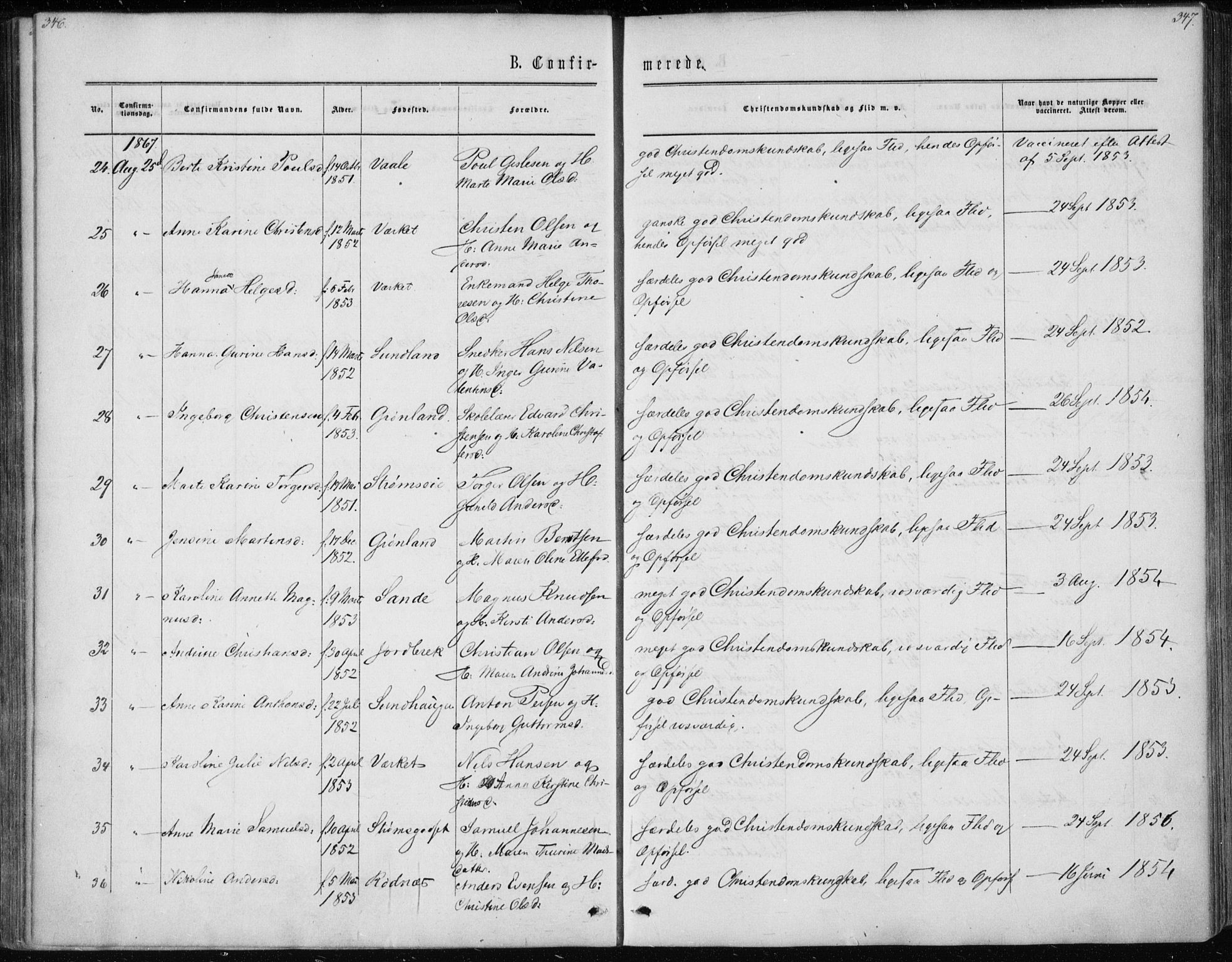 Skoger kirkebøker, AV/SAKO-A-59/F/Fa/L0004: Parish register (official) no. I 4, 1862-1872, p. 346-347