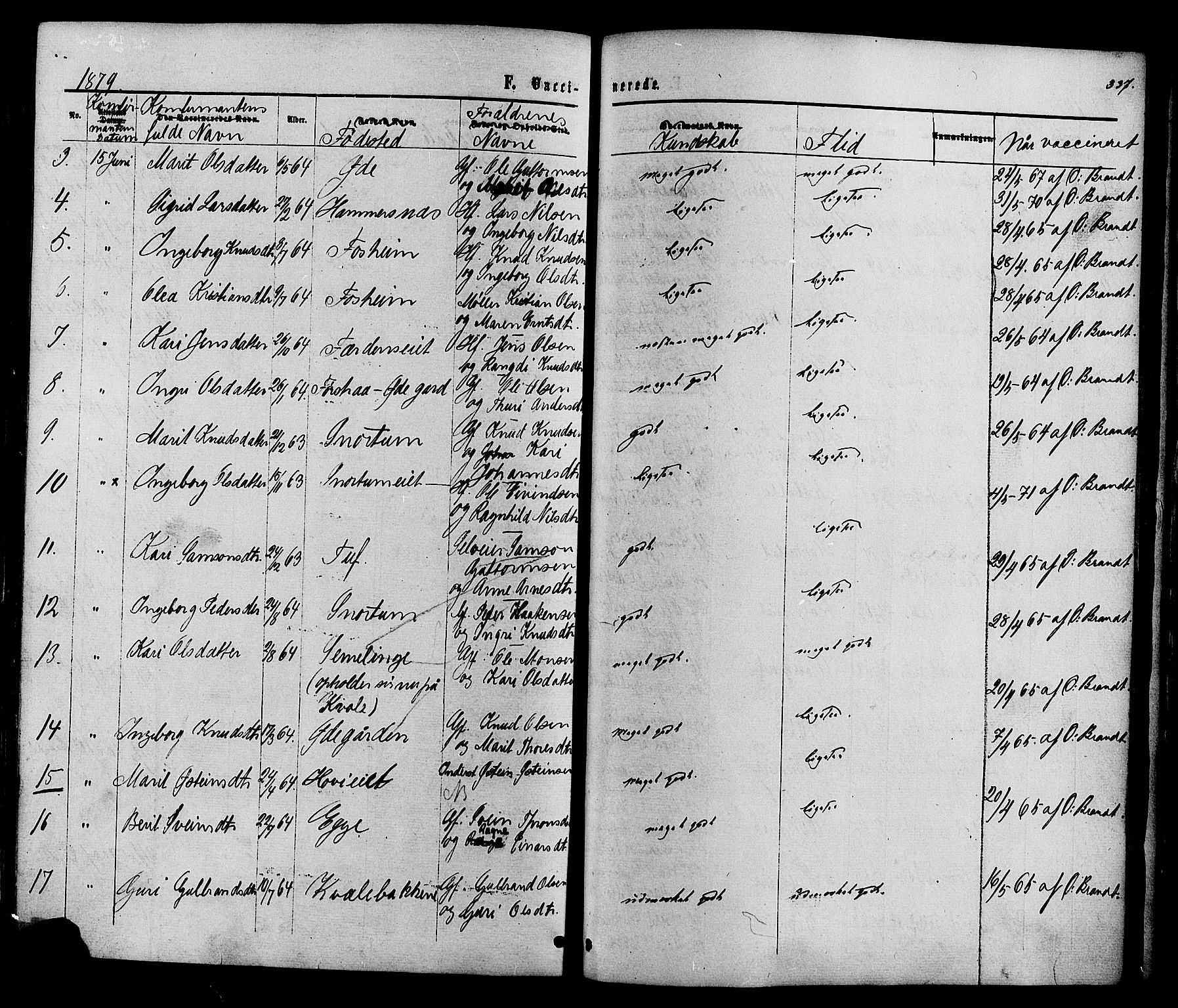 Vestre Slidre prestekontor, SAH/PREST-136/H/Ha/Haa/L0003: Parish register (official) no. 3, 1865-1880, p. 337
